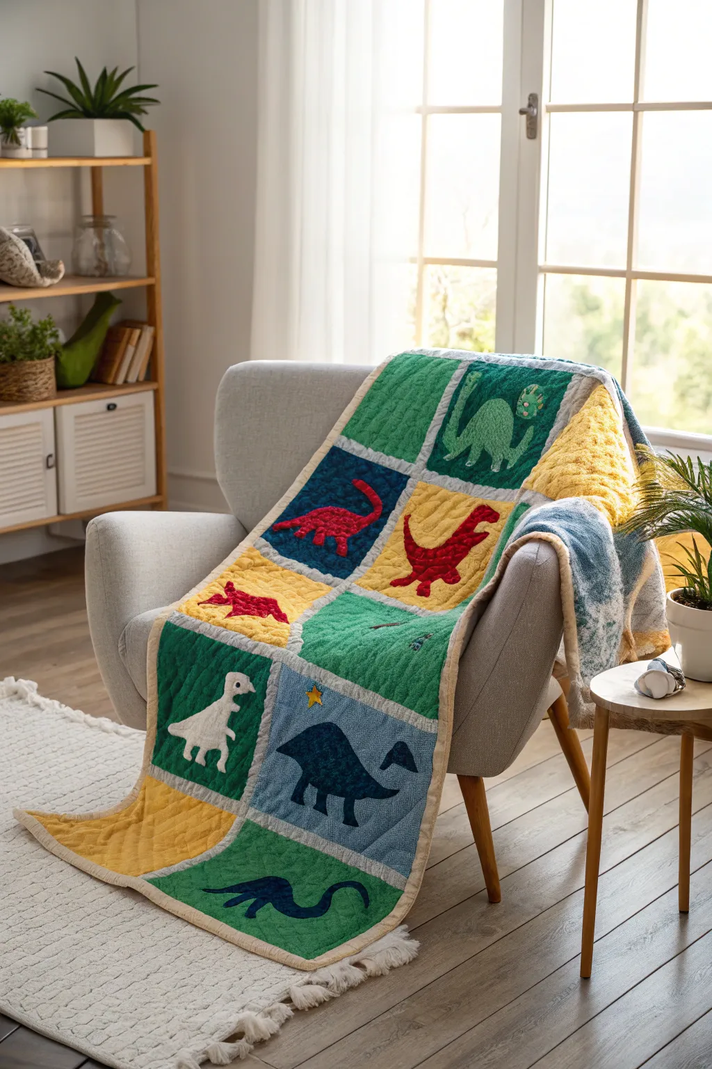 Bring your child's favorite characters to life with a vibrant, handcrafted dinosaur quilt—perfect for snuggly bedtimes!
