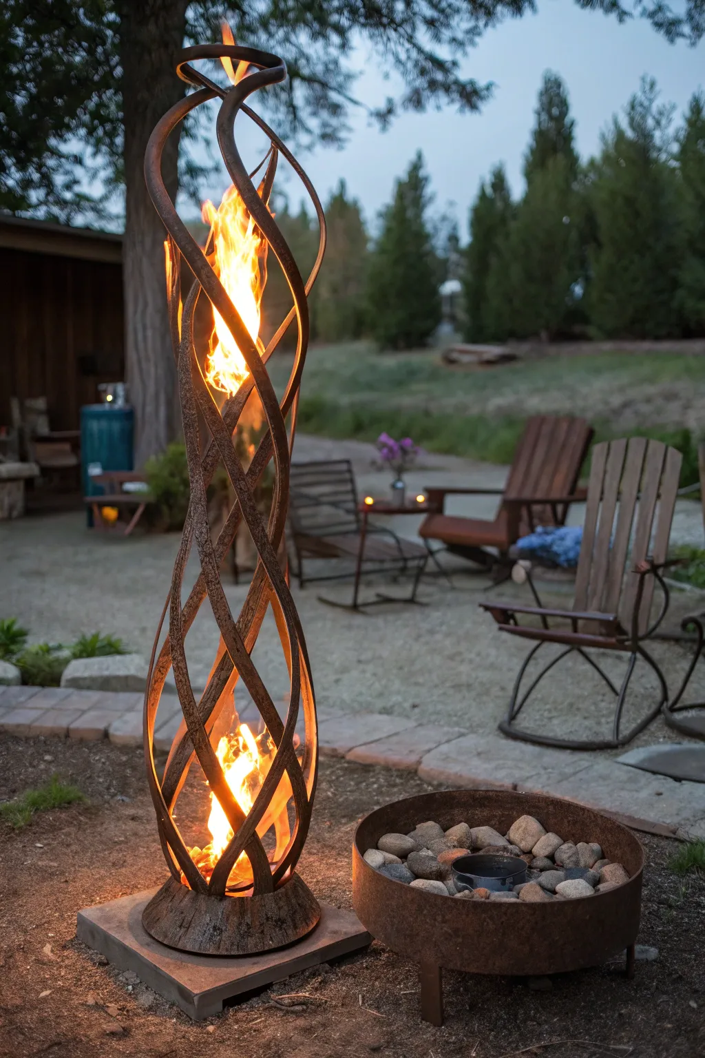 Ignite your backyard gatherings with this stunning rebar fire pit, where craftsmanship meets comfort.