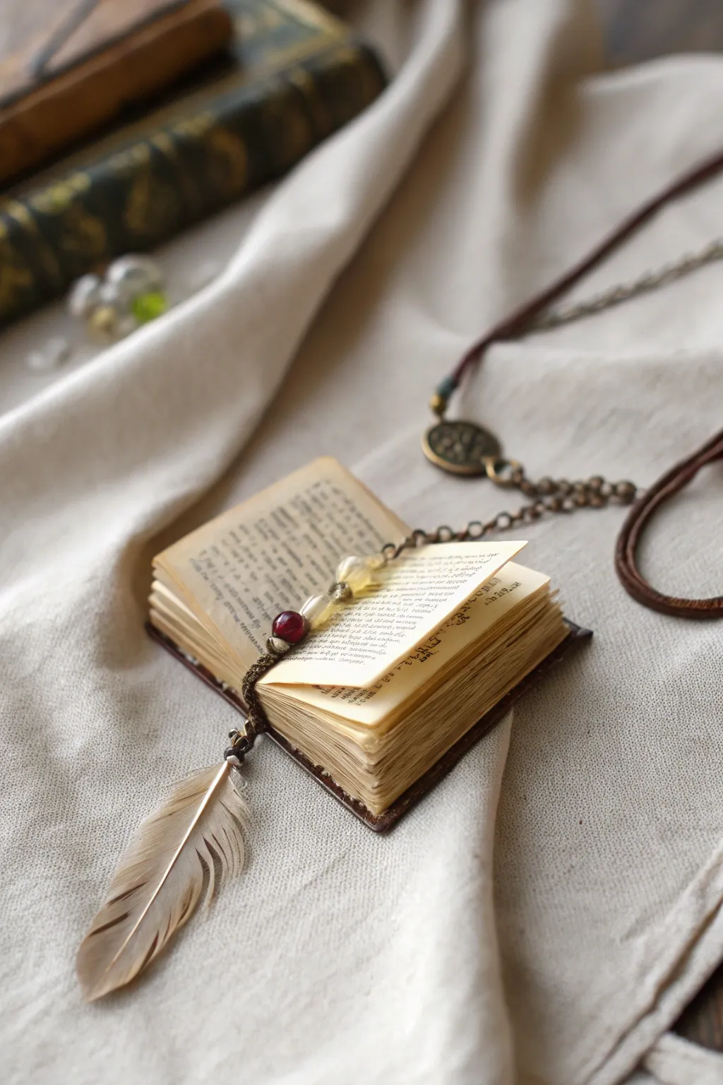 Wear your story close to heart with this exquisite vintage book pendant. Perfect for book lovers who cherish craftsmanship and simplicity.