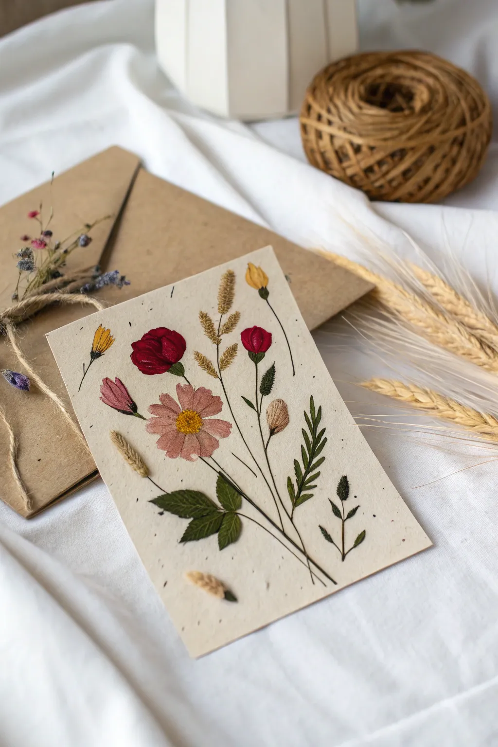 Send a touch of nature with these beautiful handmade paper postcards, where simplicity meets craftsmanship.