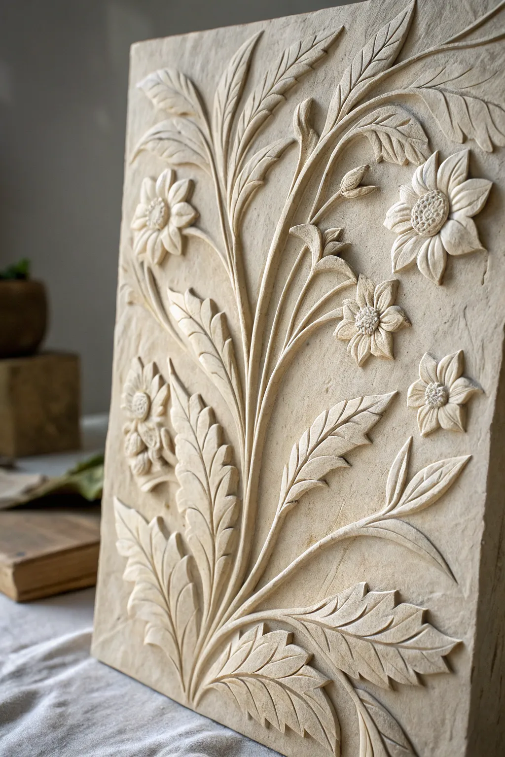 Discover the art of eco-friendly elegance with this paper relief masterpiece.