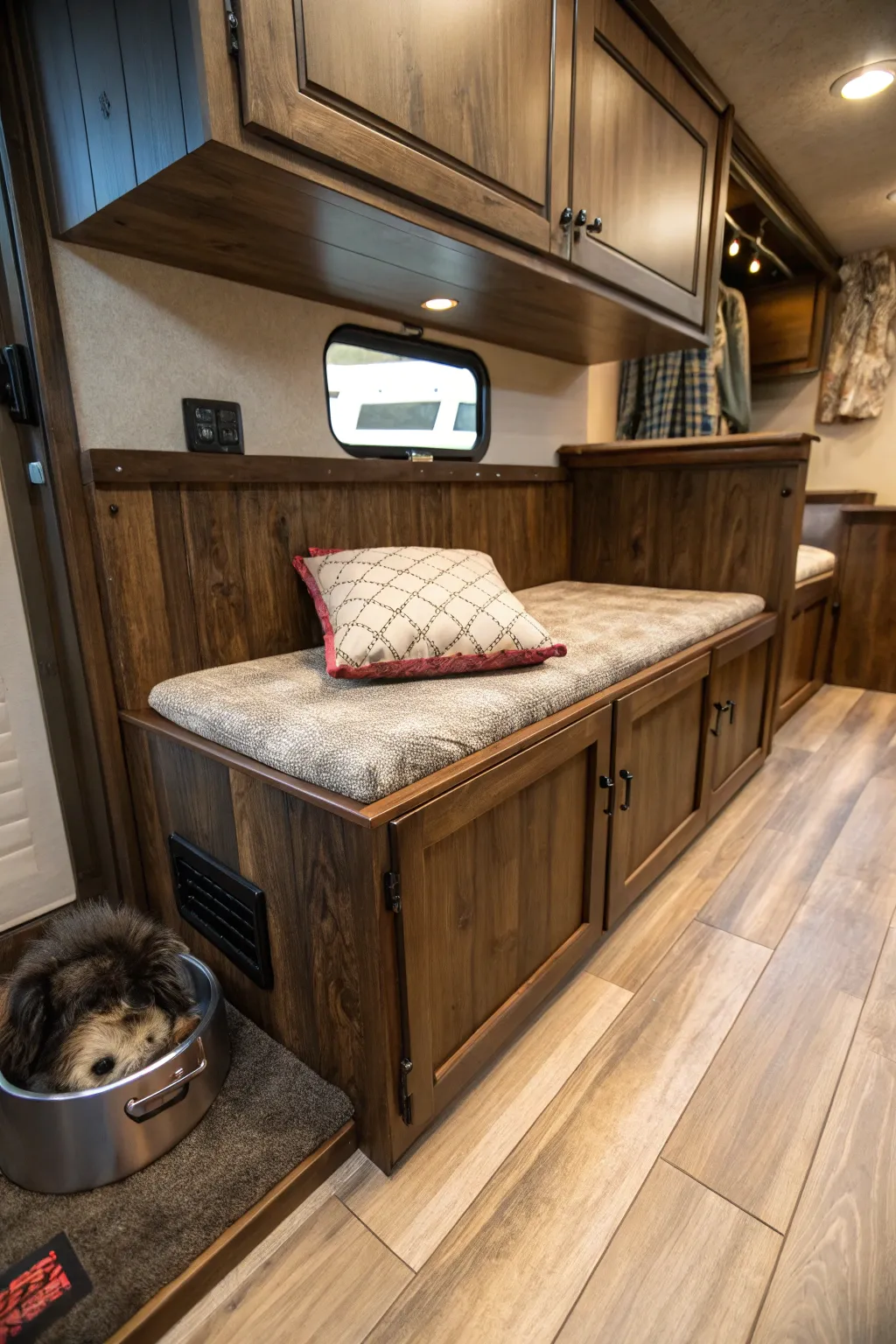 Discover the perfect blend of style and functionality with a hidden pet nook for your furry friend.
