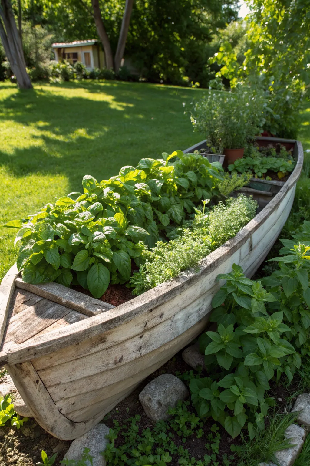 Transform your old boat into a thriving herb garden—where craftsmanship meets nature.