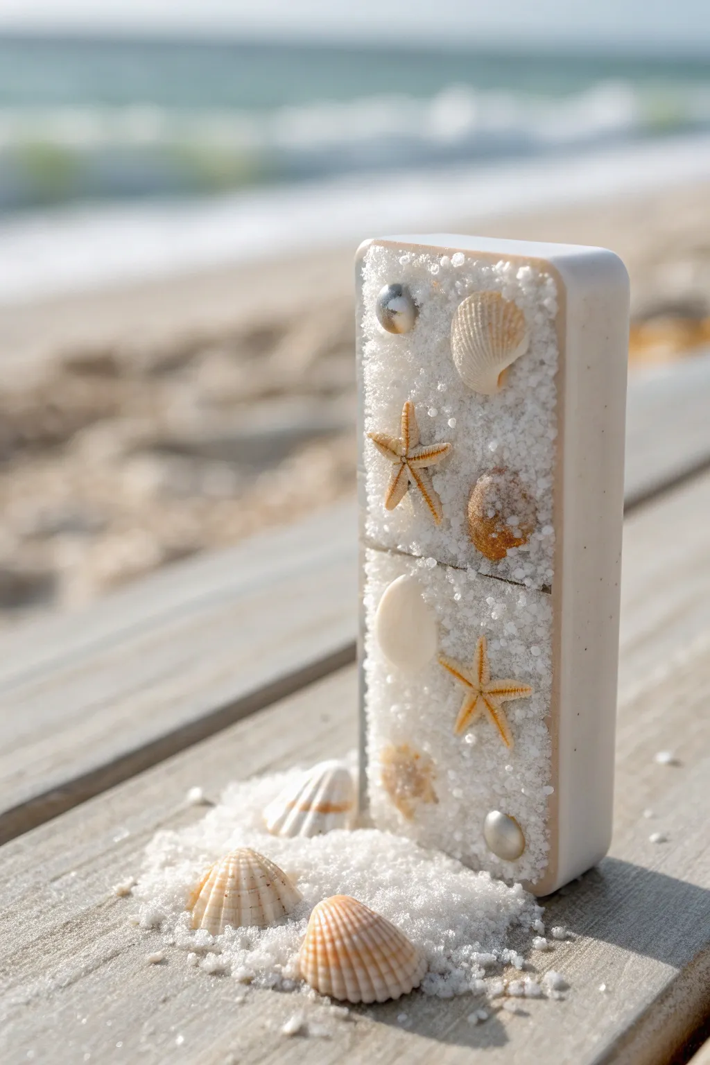 Capture the essence of a day at the beach with these stunning resin dominoes.