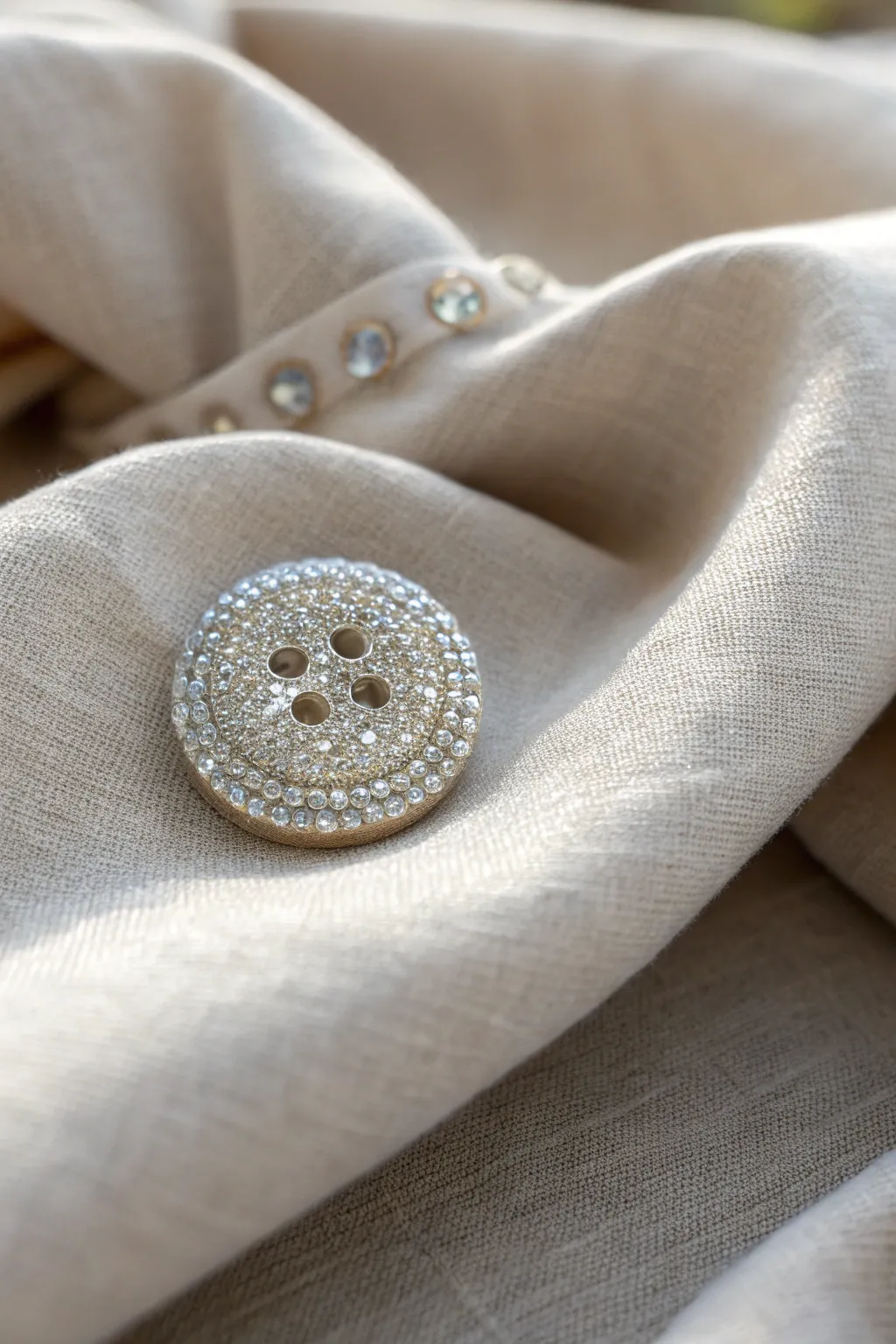 Transform your buttons into stunning focal points with elegant rhinestone covers. Small details, big impact. 💎✨ #RhinestoneElegance #MinimalistGlam