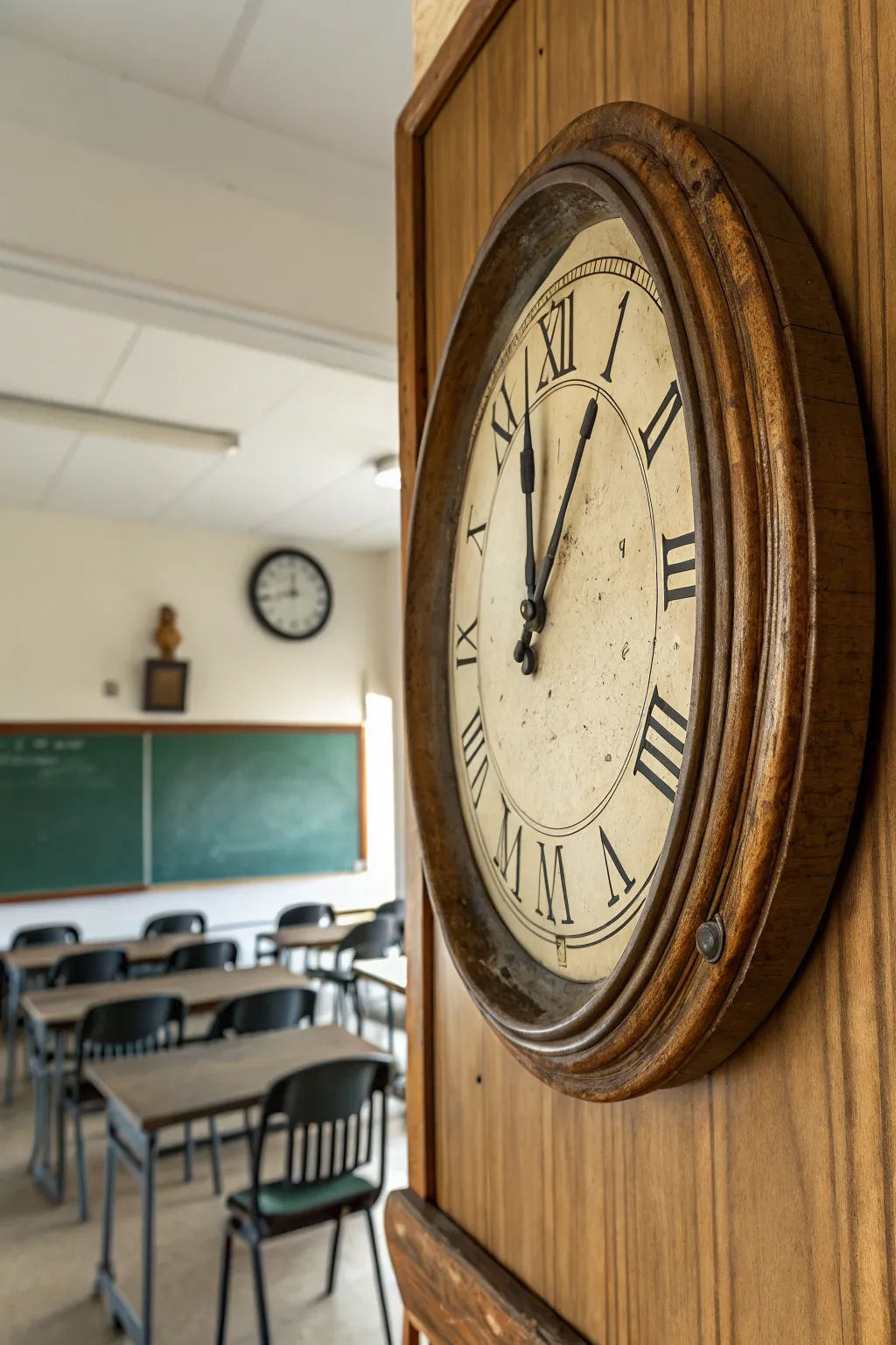 A classic touch with a rustic clock.