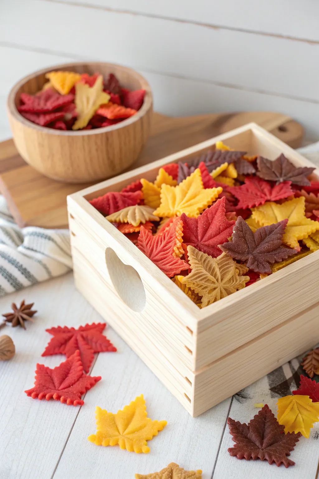 Embrace the beauty of autumn with a sensory bin that captures the vibrant hues of fall leaves. 🍂✨
