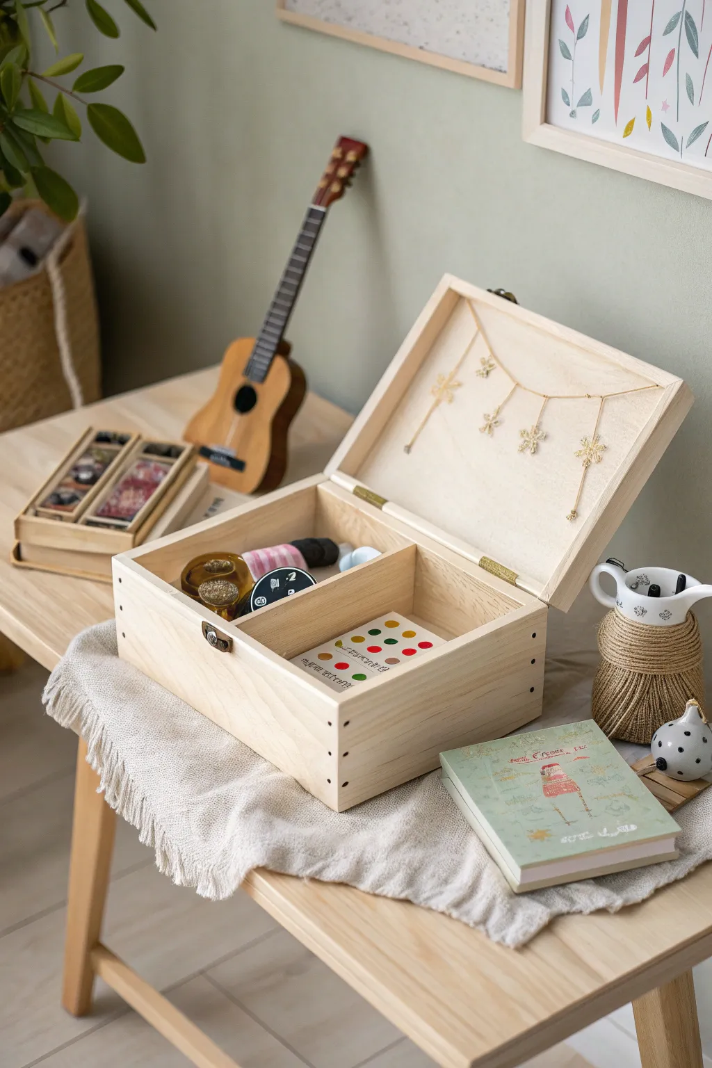 Capture the essence of your loved ones with a minimalist shoe box ofrenda, where every miniature tells a story.