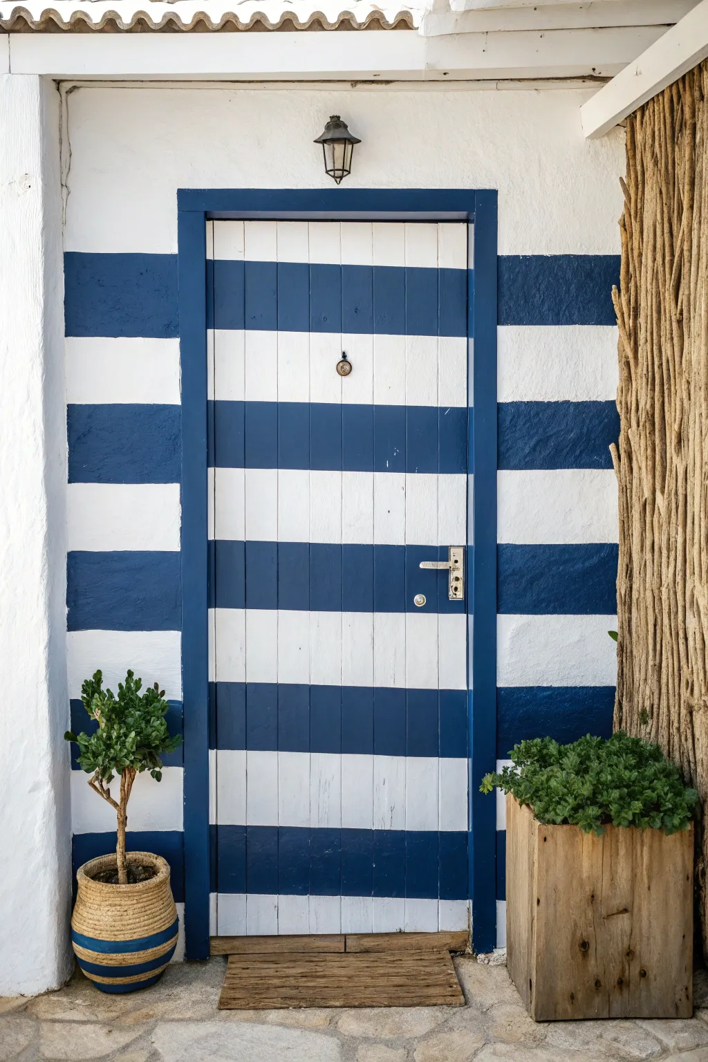 Transform your space with seaside serenity: a nautical-themed door that brings the calm of the coast indoors.
