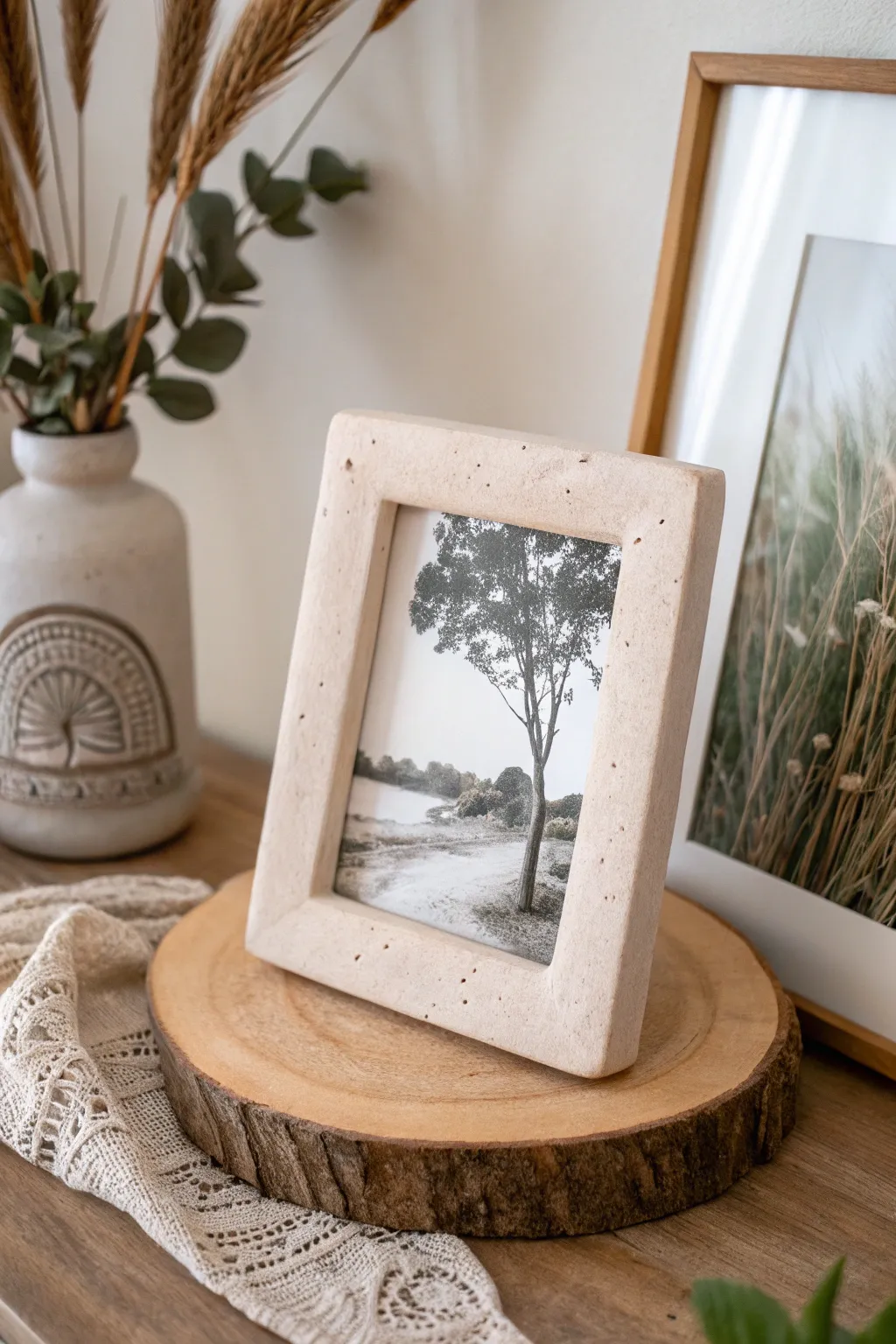 Crafted Memories: Embrace the beauty of simplicity with this handmade slab pottery frame, perfect for showcasing life's cherished moments.