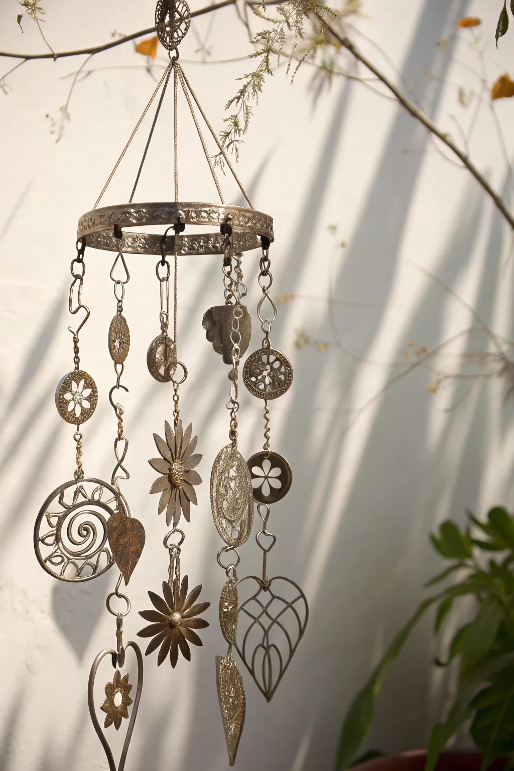 Captivating Metal Mobile: An Elegant Dance of Light and Shadow