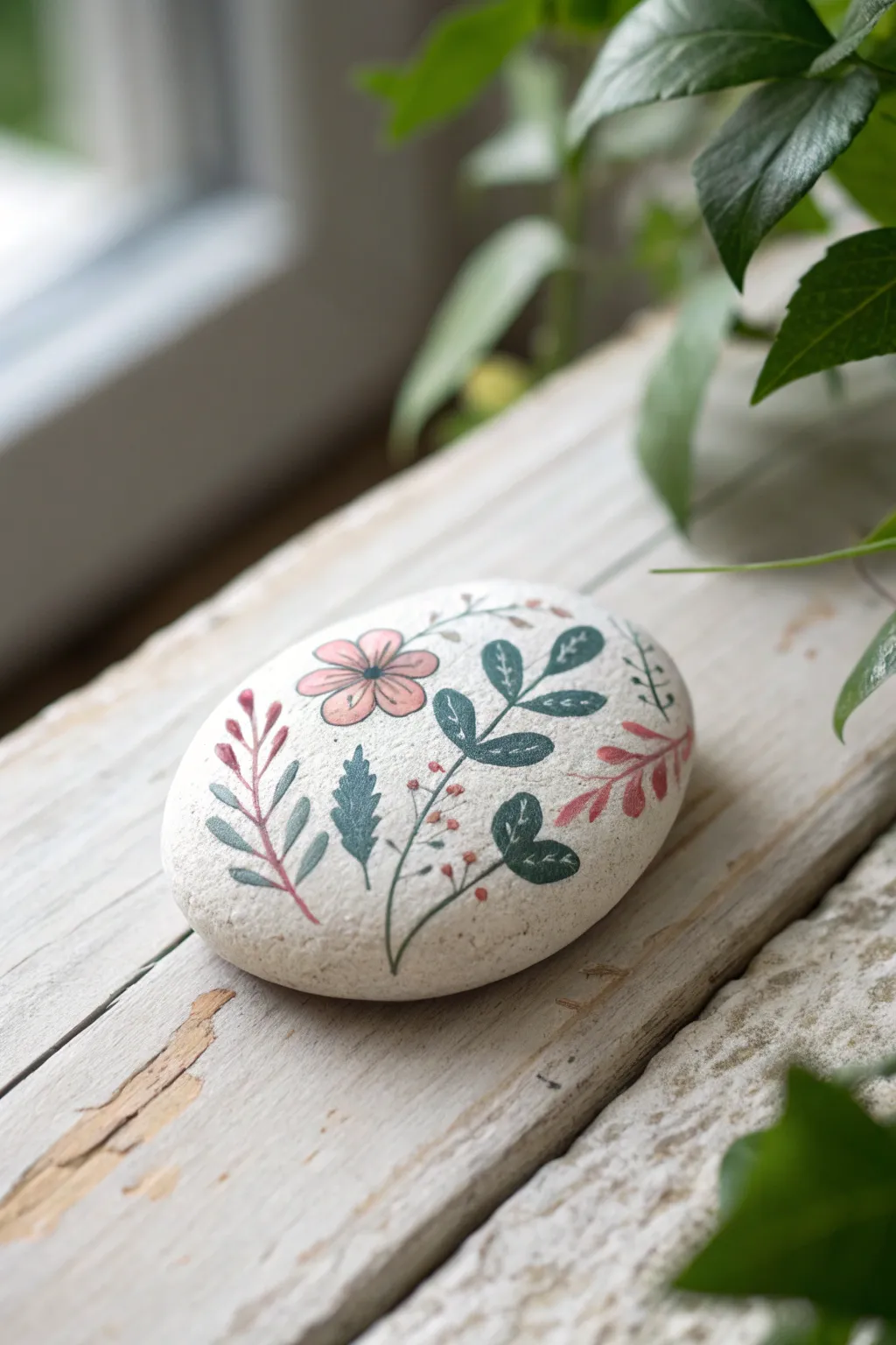 Add a touch of artistry to your garden with hand-painted pebbles.
