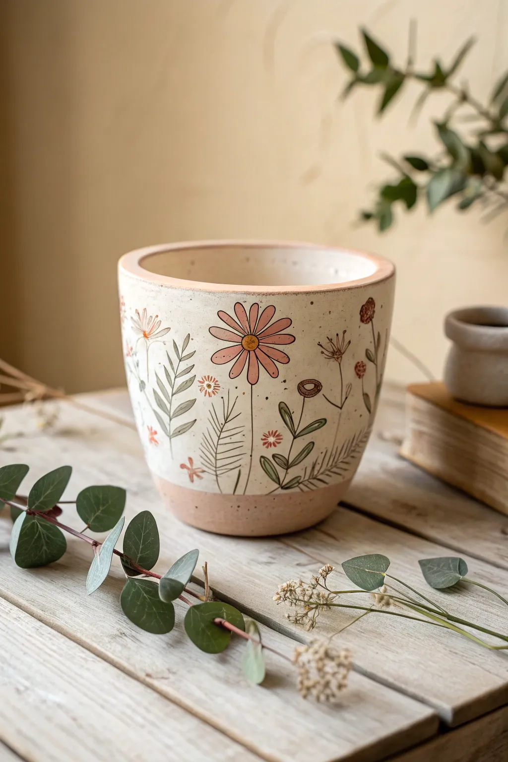 Elevate your garden's style with beautifully hand-painted terracotta pots.