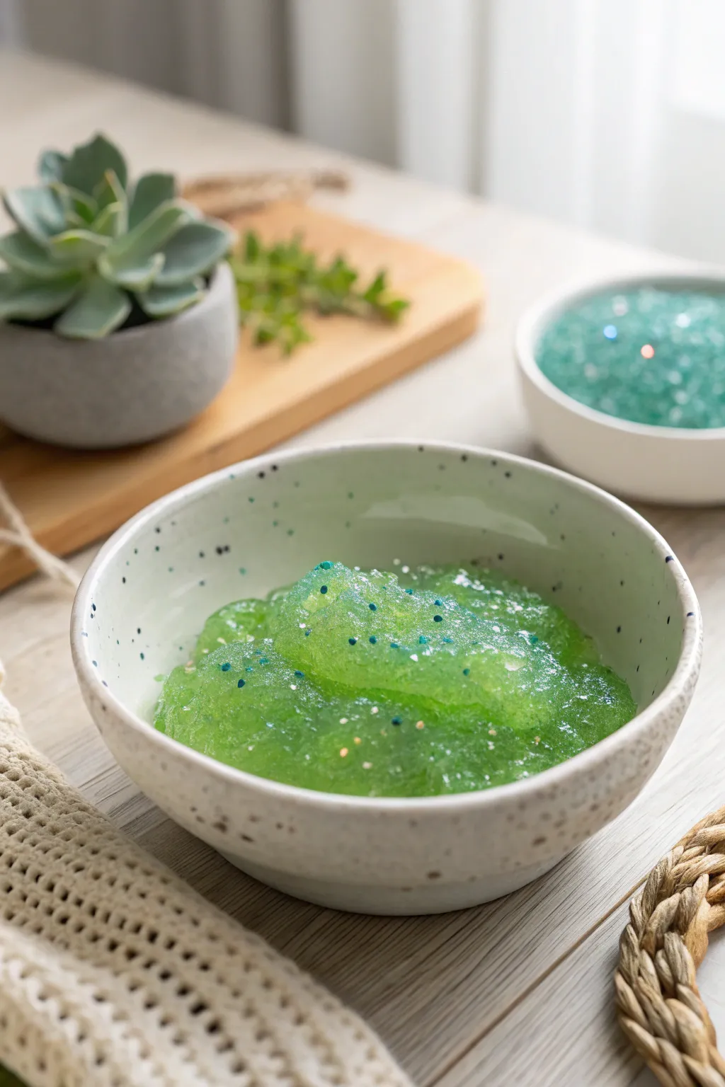 Get into the St. Patrick's Day spirit with this enchanting green glitter slime, perfect for a fun and festive crafting session!