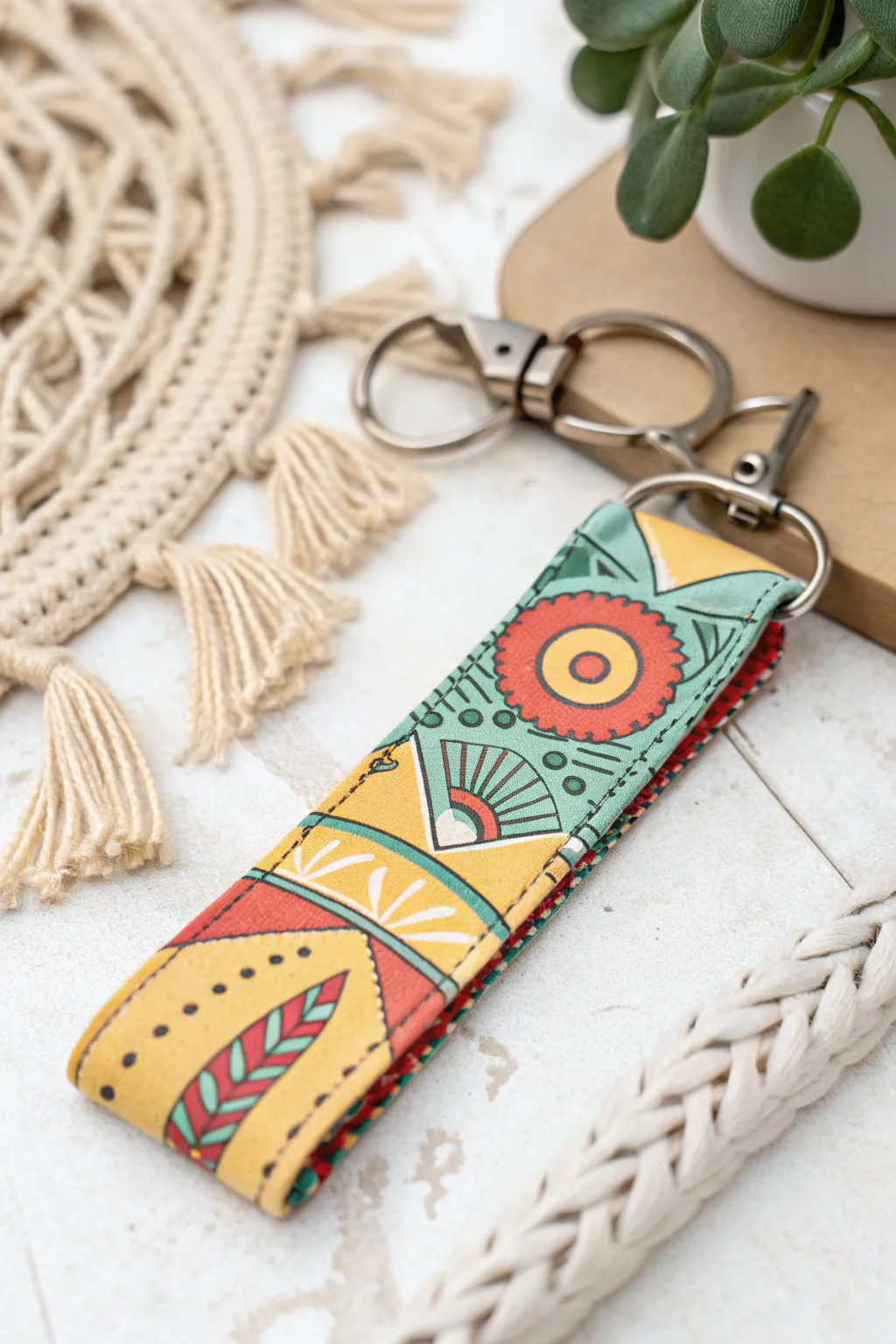 Embrace nostalgia with a pop of color—this retro keychain is your perfect minimalist accessory!