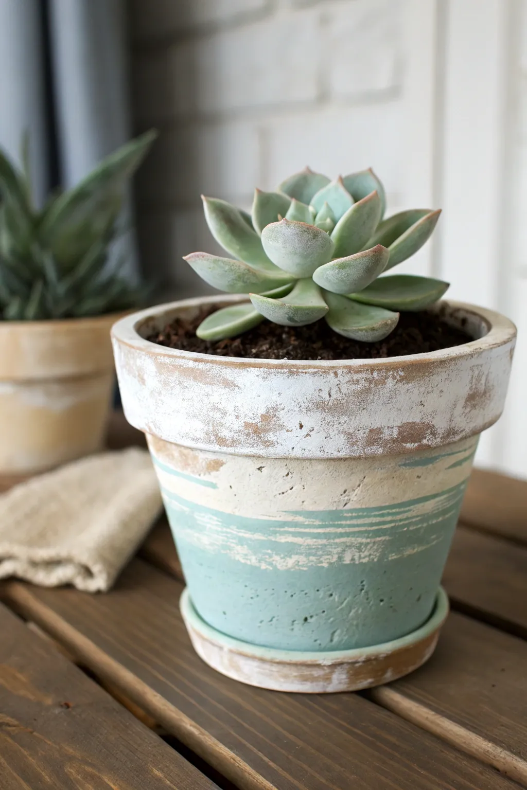 Embrace rustic charm with muted colors and a distressed finish. Perfect for adding a warm touch to your greenery collection.