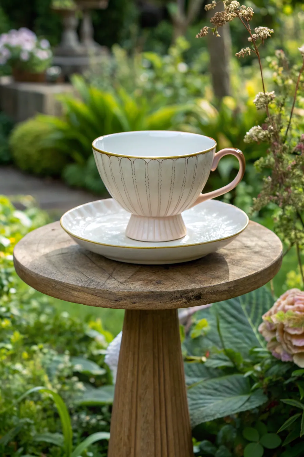 Transform your garden with a charming teacup bird bath that blends minimalism and nature's beauty.