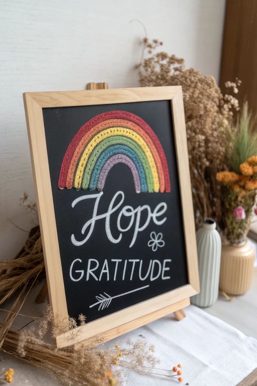 Crafting Positivity: A Vibrant Chalk Rainbow to Celebrate Our Educators.