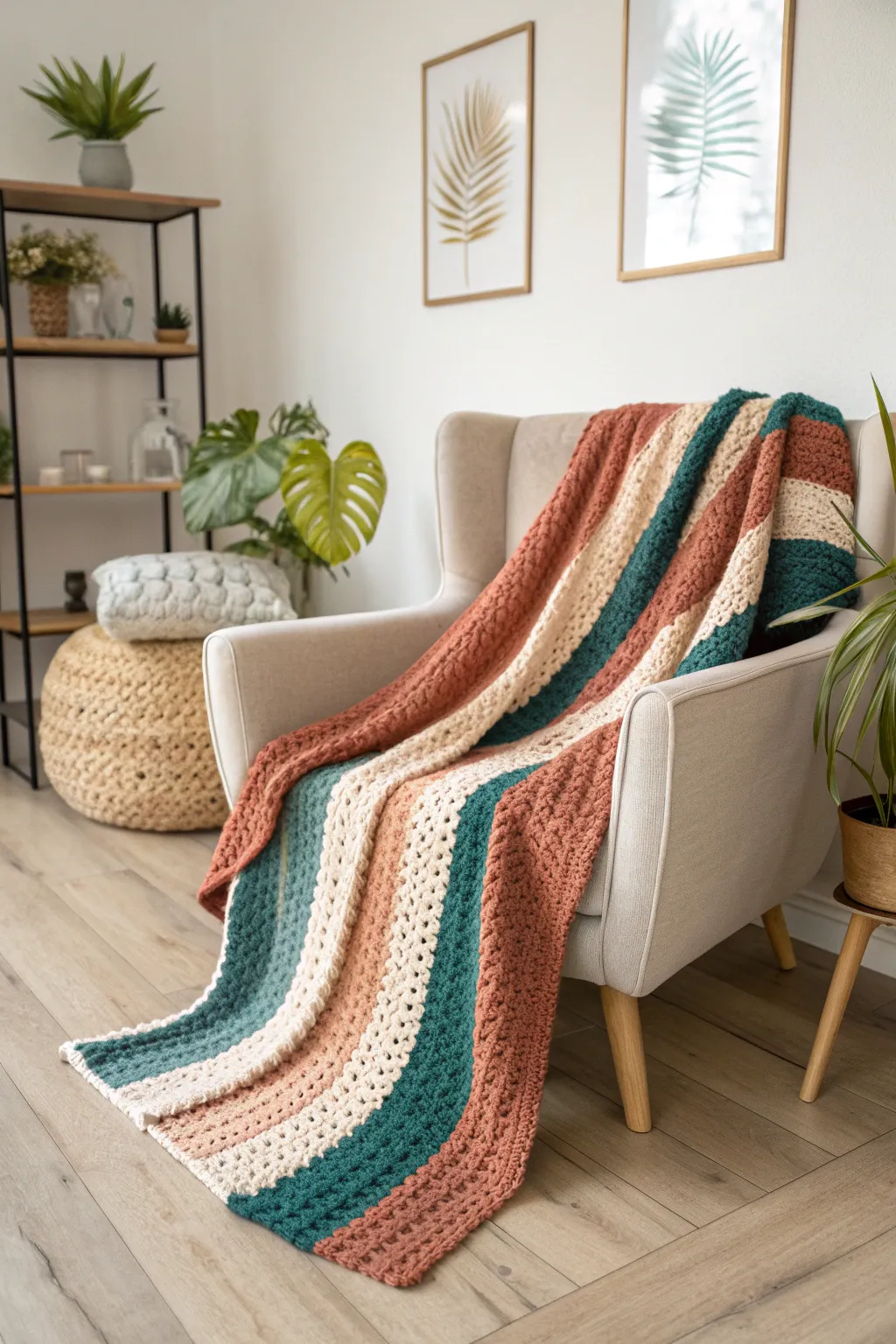Add a splash of color and warmth to your space with this stunning C2C temperature blanket!