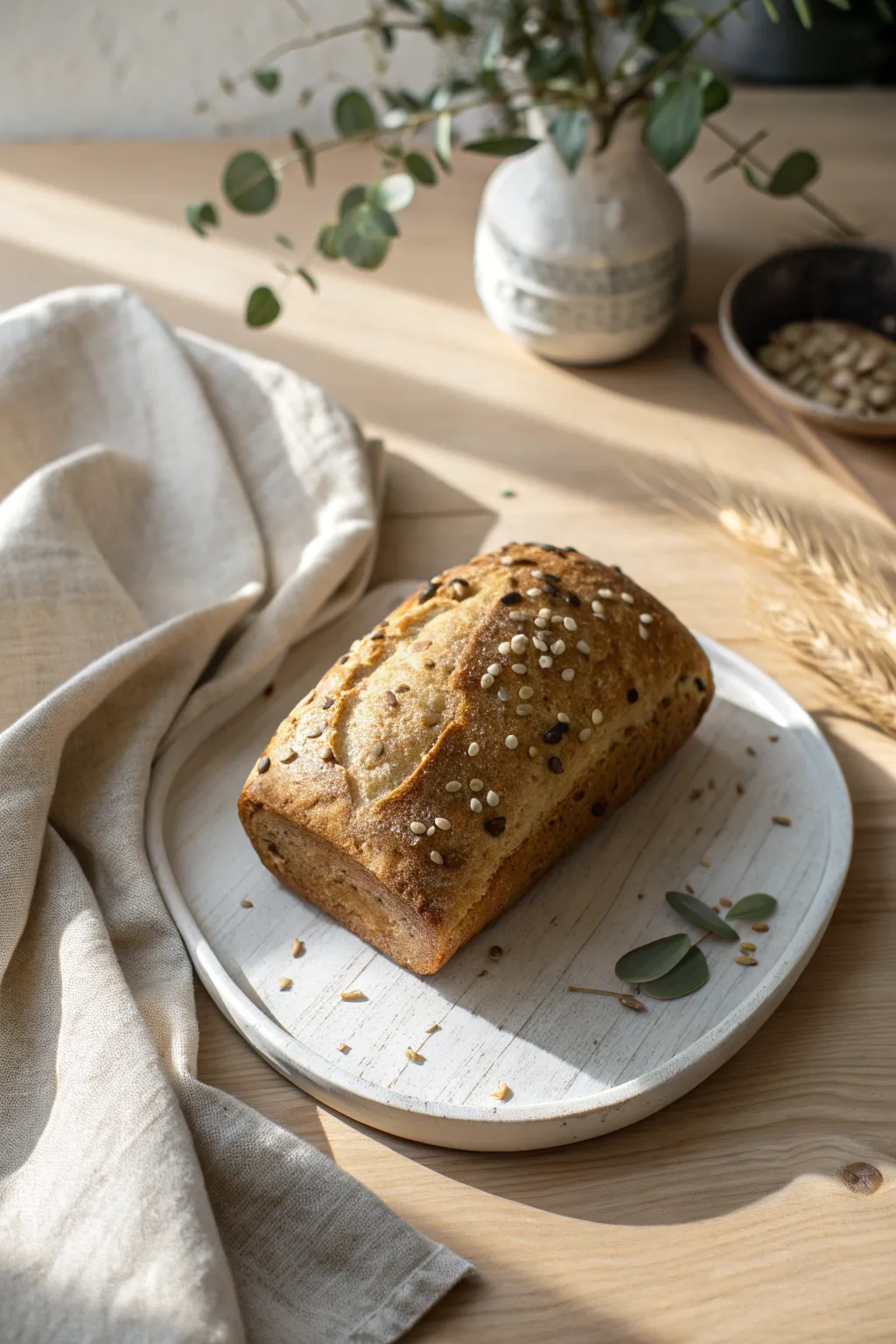 Embrace the rustic charm of Thanksgiving with this artisan multigrain loaf.