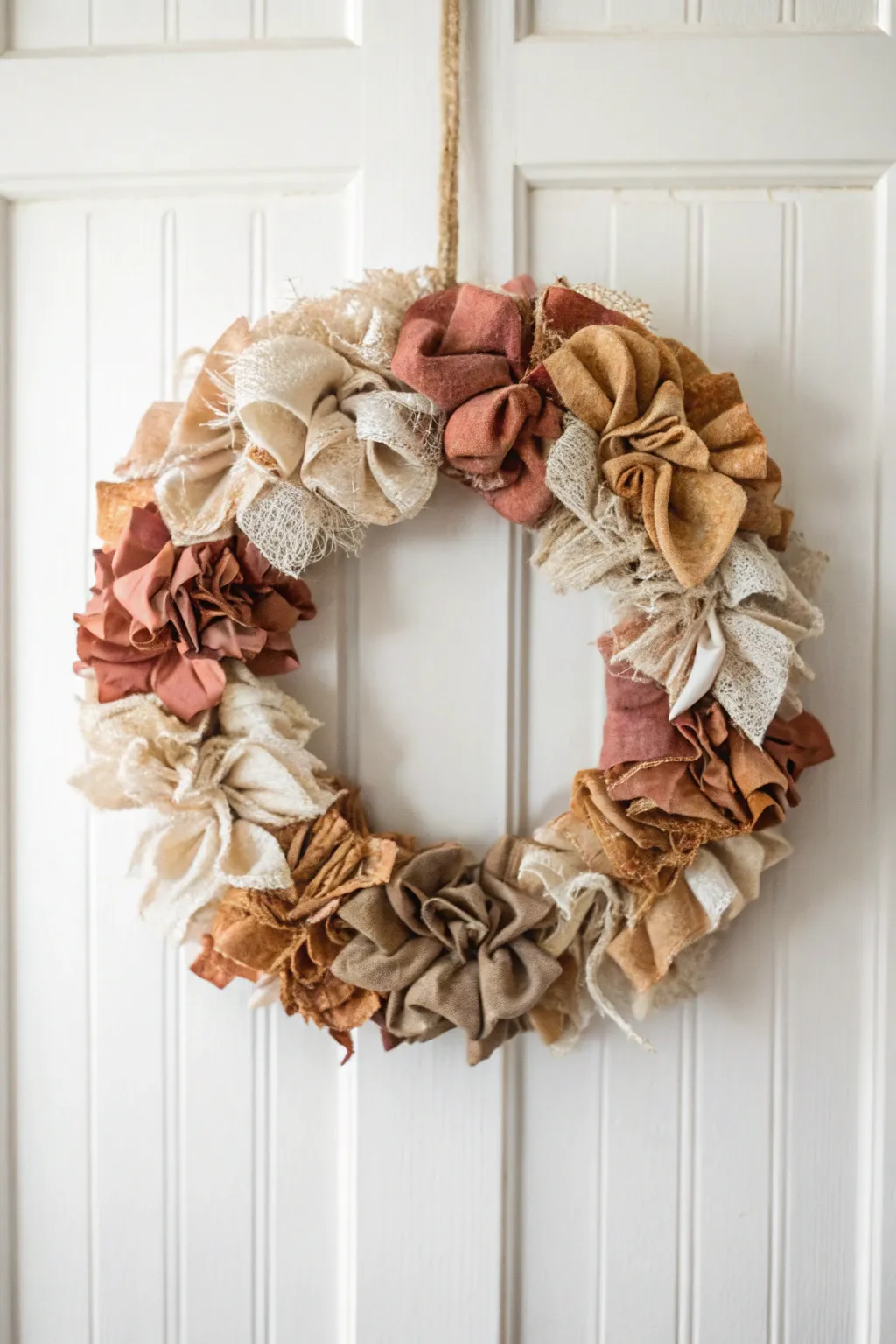 Transform fabric scraps into a stunning eco-friendly wreath that speaks to your love for sustainable beauty.
