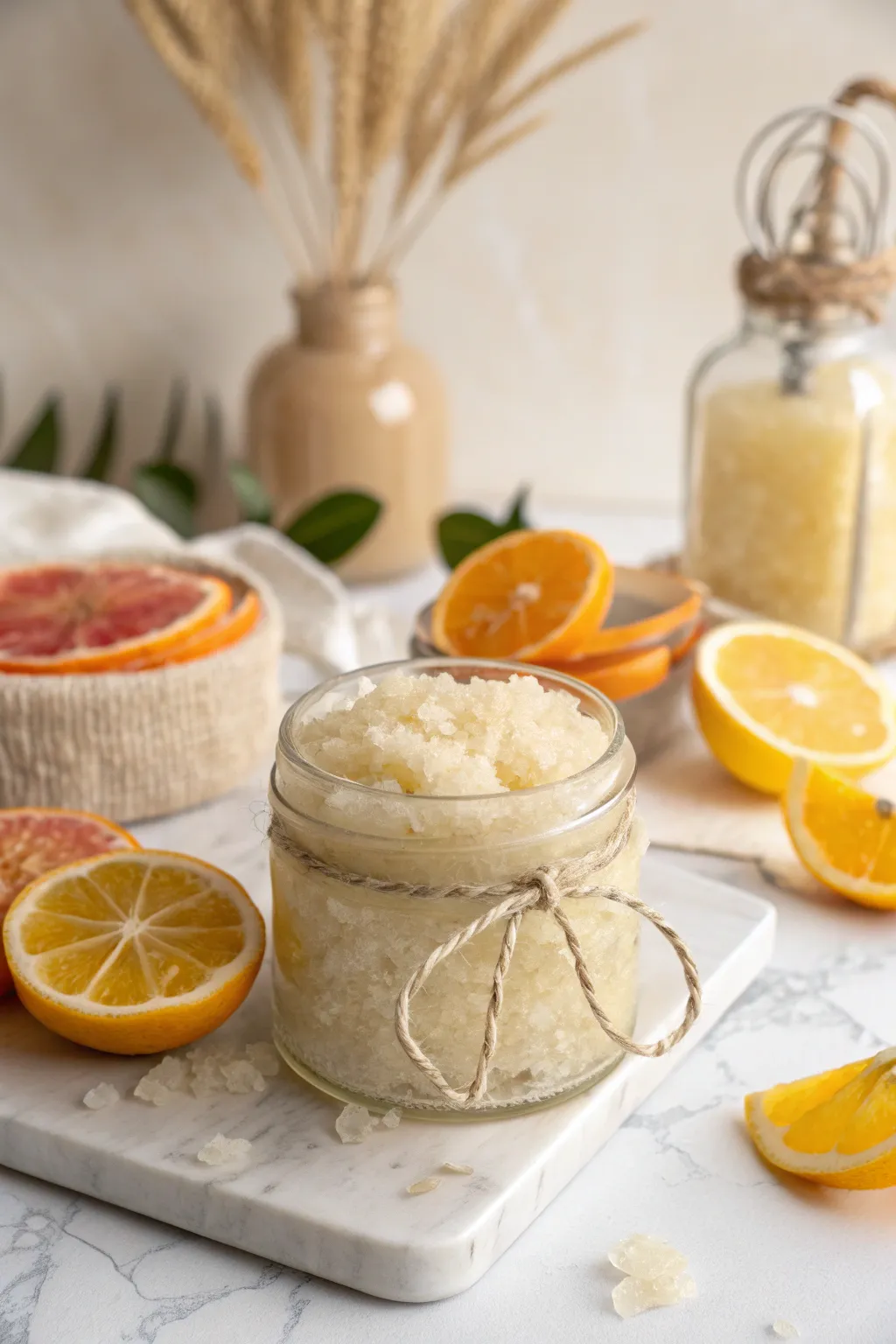 Elevate your skincare routine with a handcrafted citrus sugar scrub - a perfect gift for your best friend!