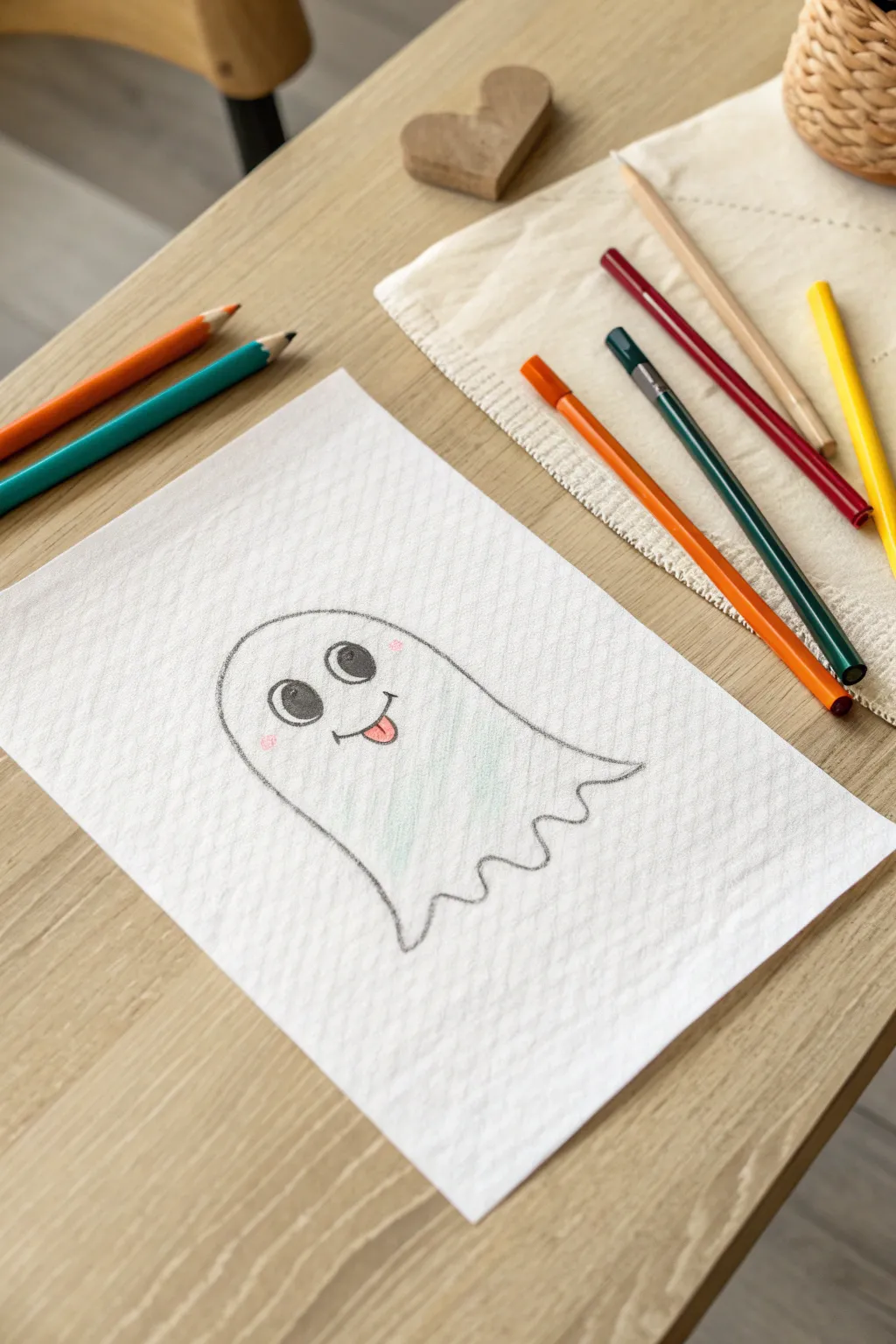 Embrace the joy of giggly ghosts with this minimalist drawing idea—perfect for sparking creativity in little artists!