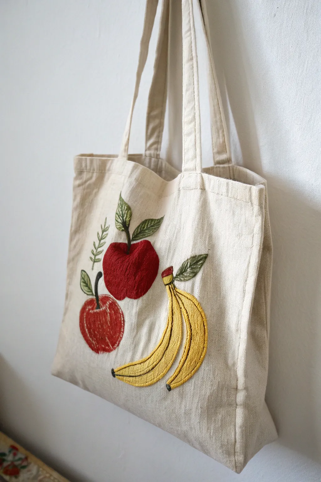 Add a dash of culinary charm to your tote with delightful fruit embroidery!