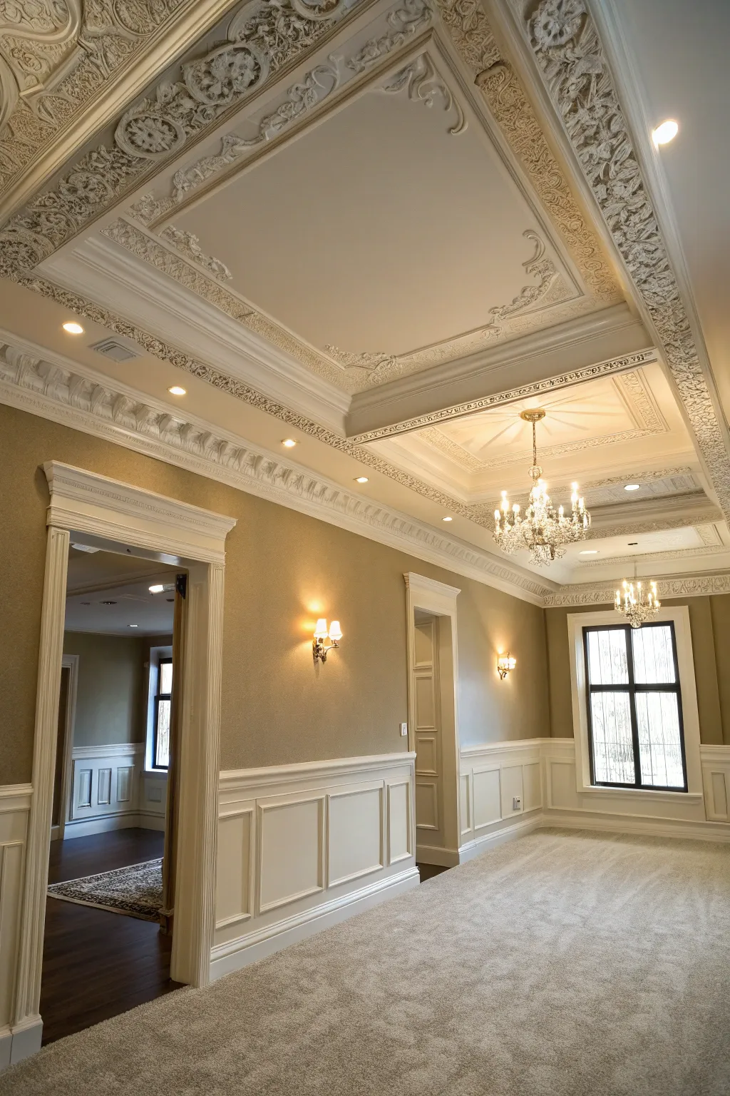 Crown molding provides a polished finish.
