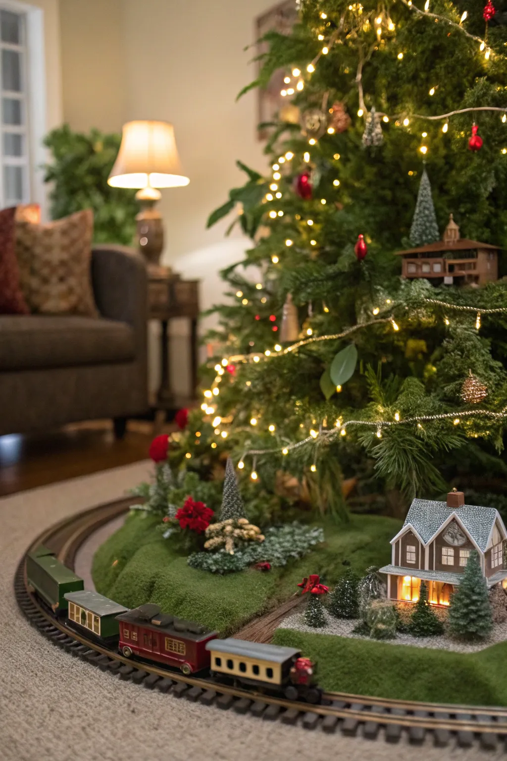 A garden-inspired train landscape brings nature indoors.
