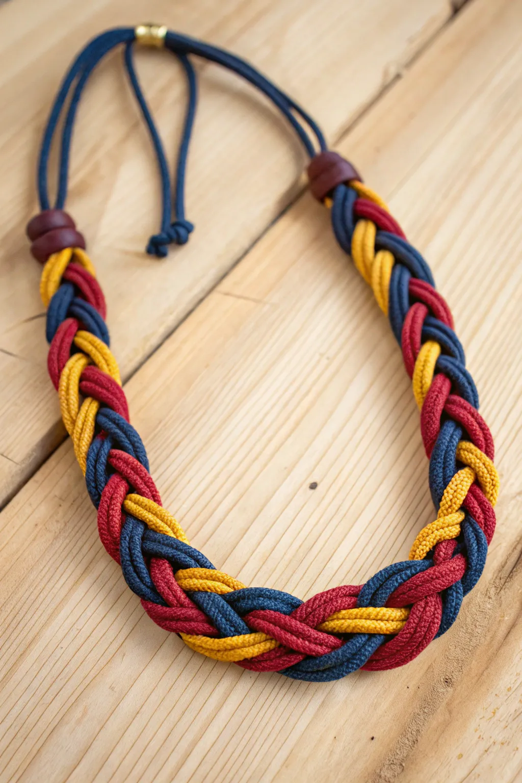 Transform your old shoelaces into a vibrant statement necklace, blending bold colors with minimalist elegance.