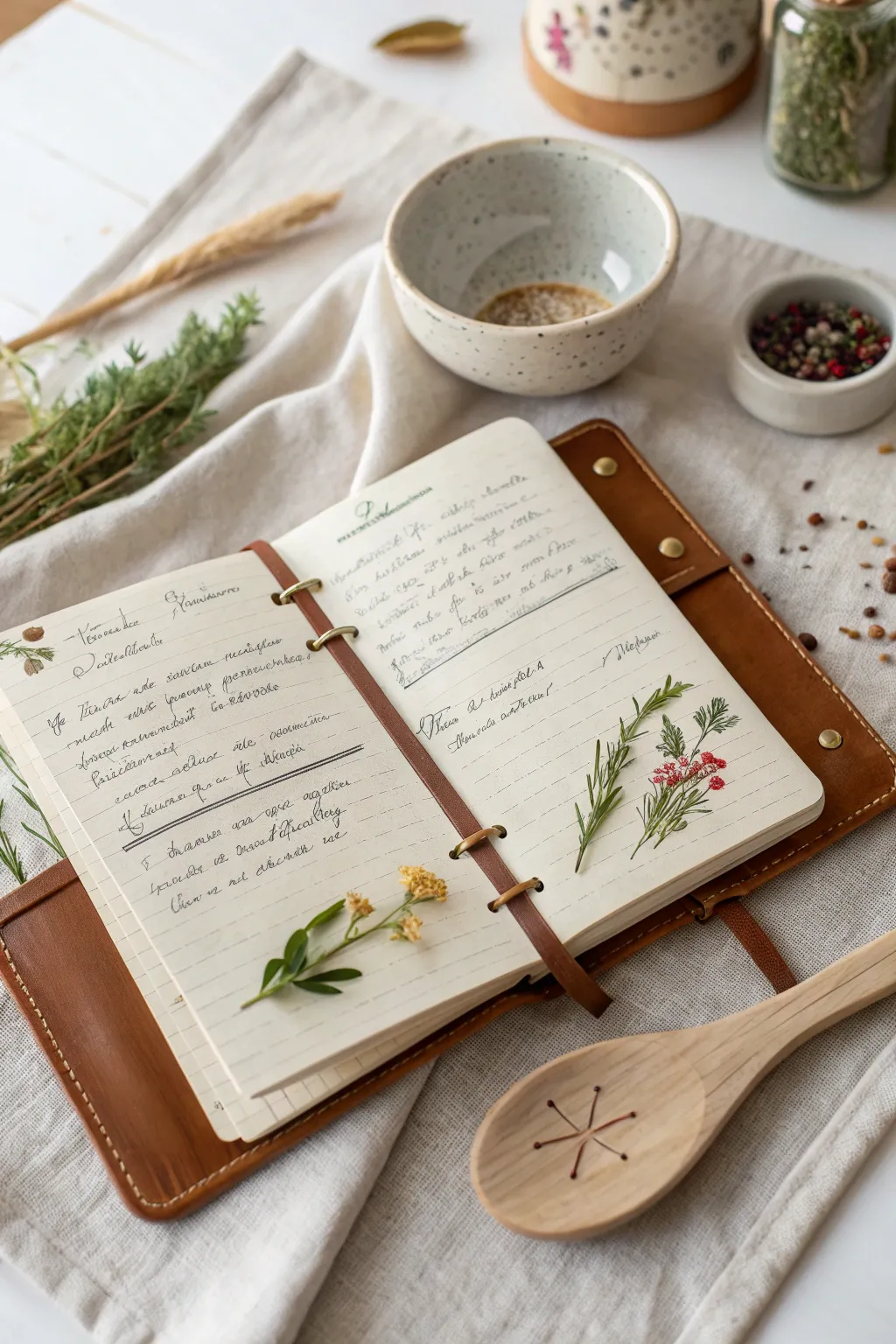 Capture your culinary adventures in a traveler's notebook that tells the story of your favorite recipes.