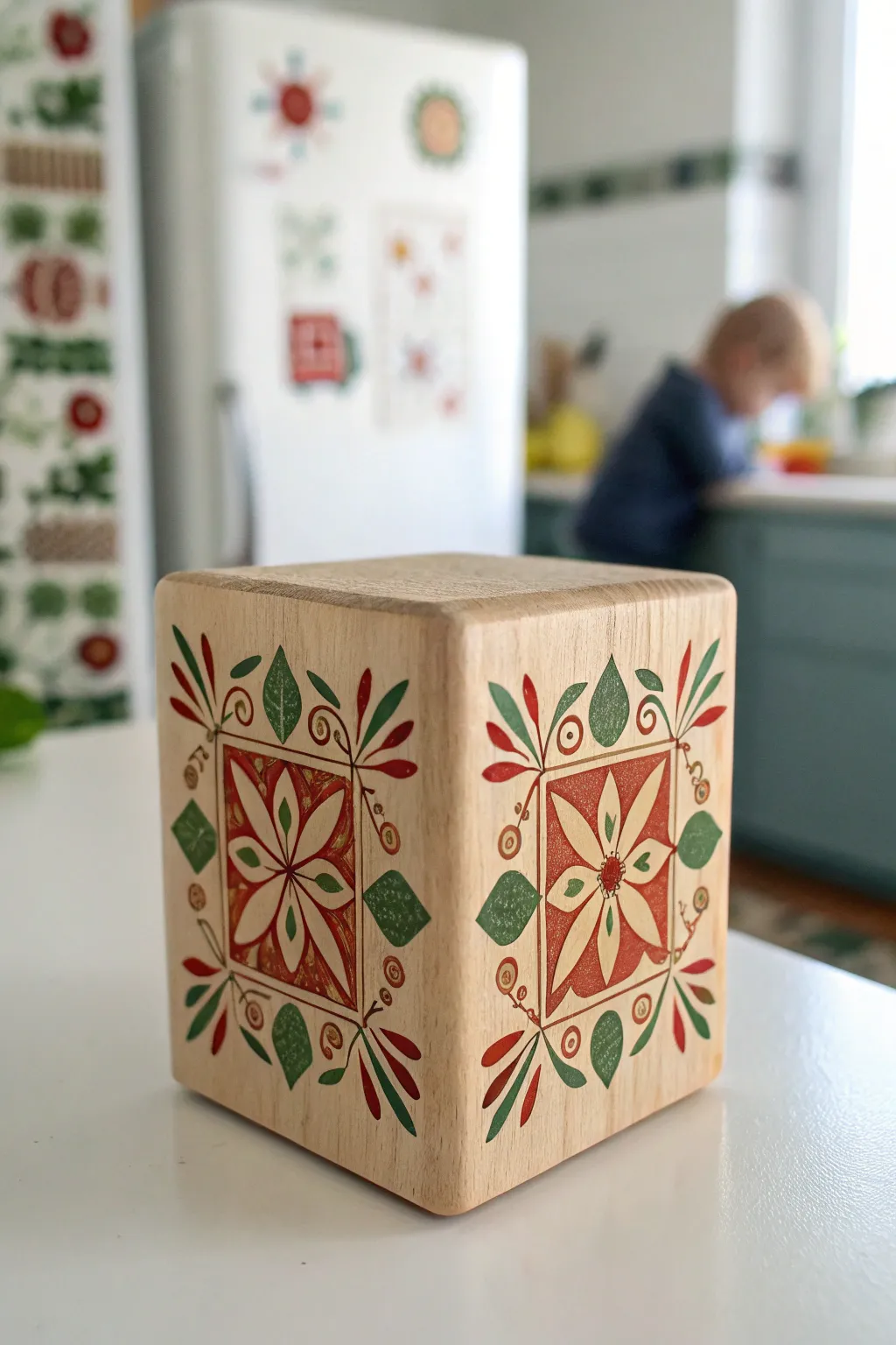Elevate your fridge decor with these artisan-crafted wooden block magnets.