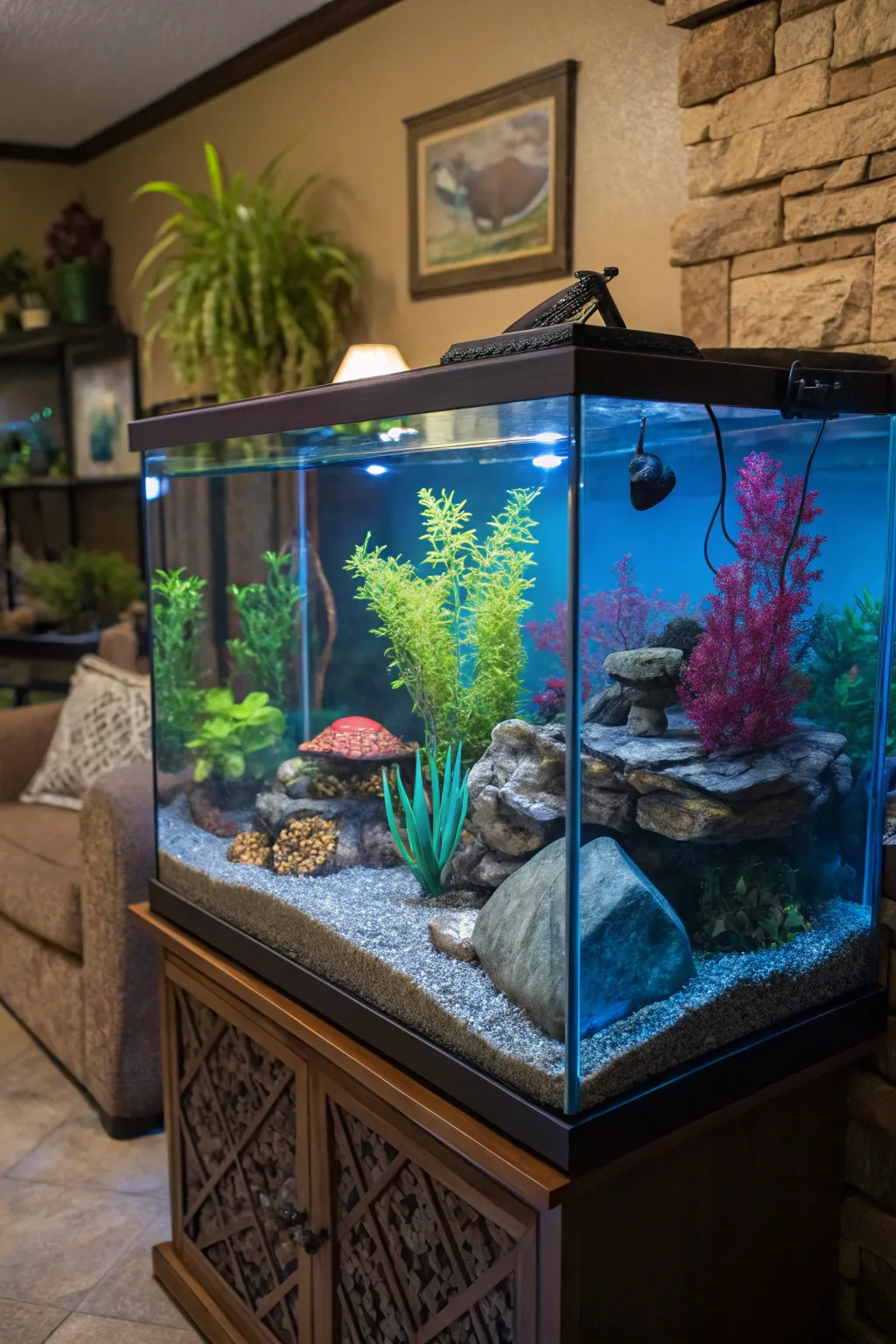 A splash of color bringing life and energy to the tank.