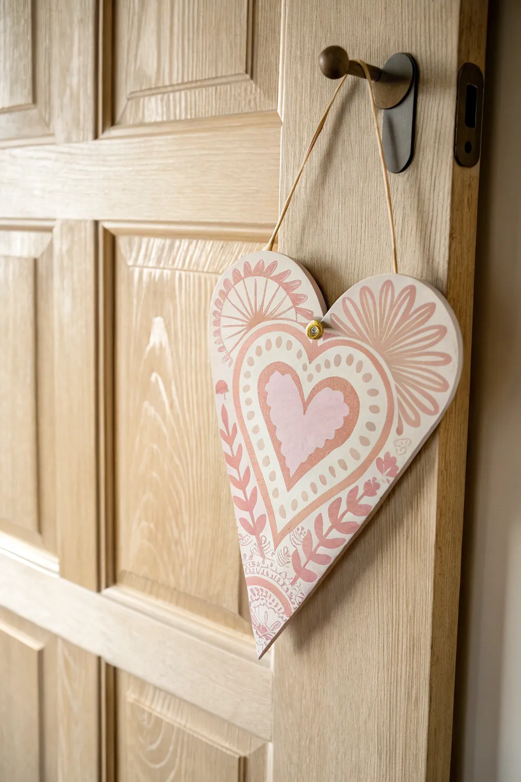 Add a touch of love and warmth to your home with a handcrafted Valentine's Day door hanger.
