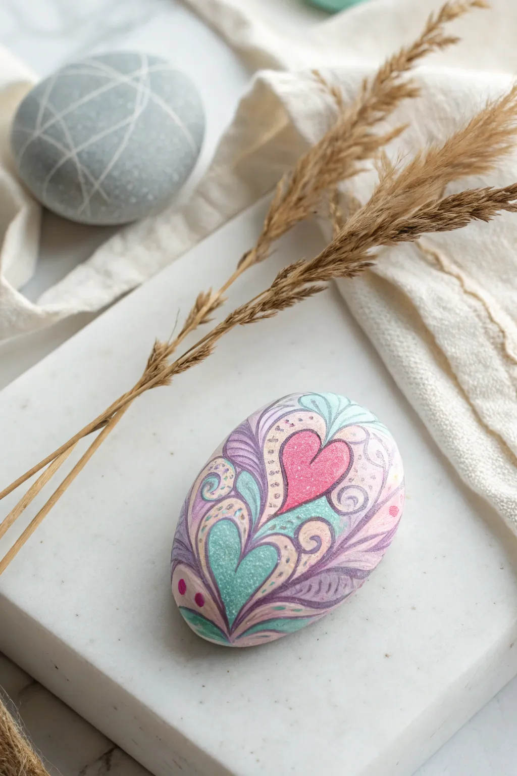 Transform your space with the enchanting allure of abstract heart rock art. 🌿✨