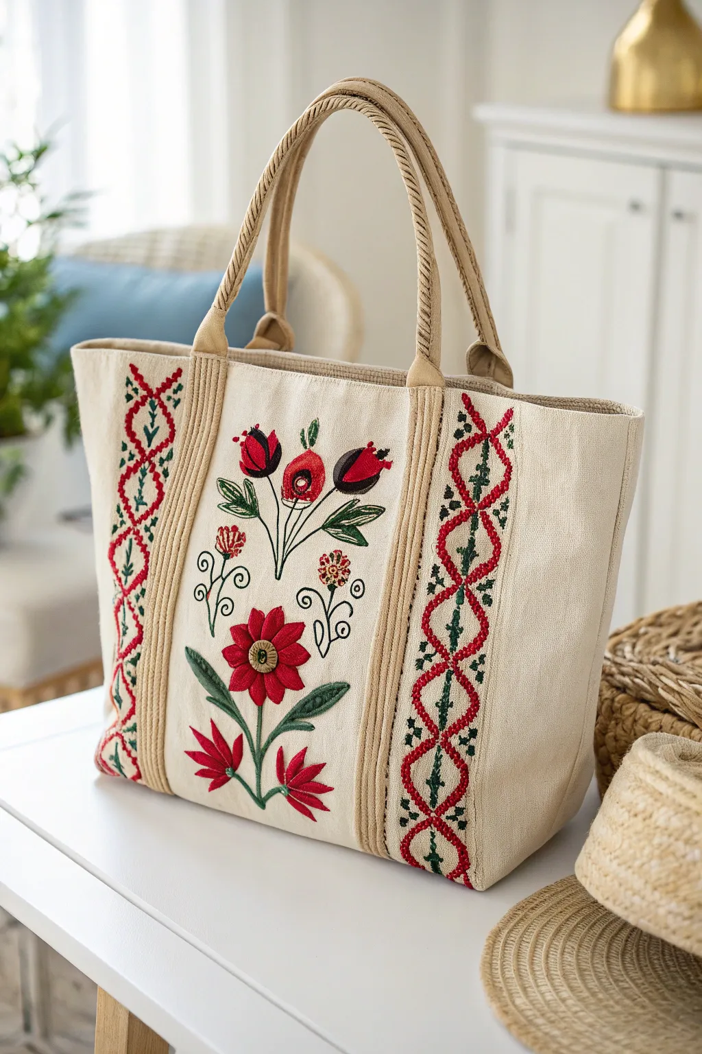 Artistry in every stitch: Elevate your Valentine's Day with a handcrafted embroidered bag that speaks volumes of love and elegance.