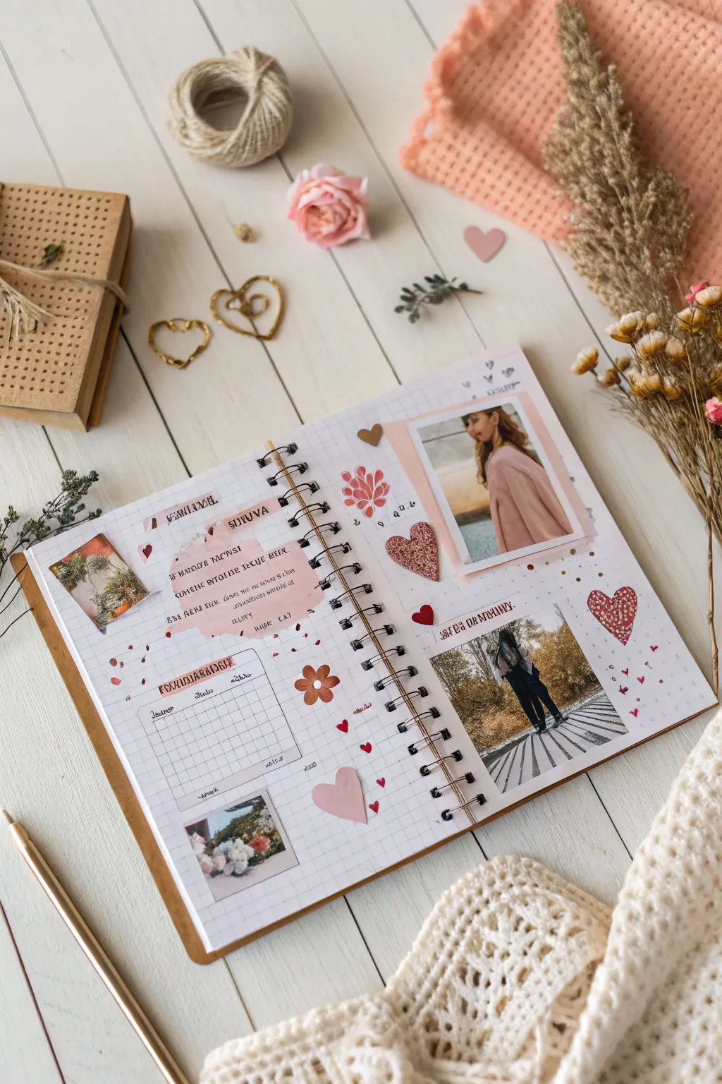 Capture the essence of love with a minimalist and boho-inspired Valentine's Day bullet journal page. #CreativeCollage #BulletJournalInspo