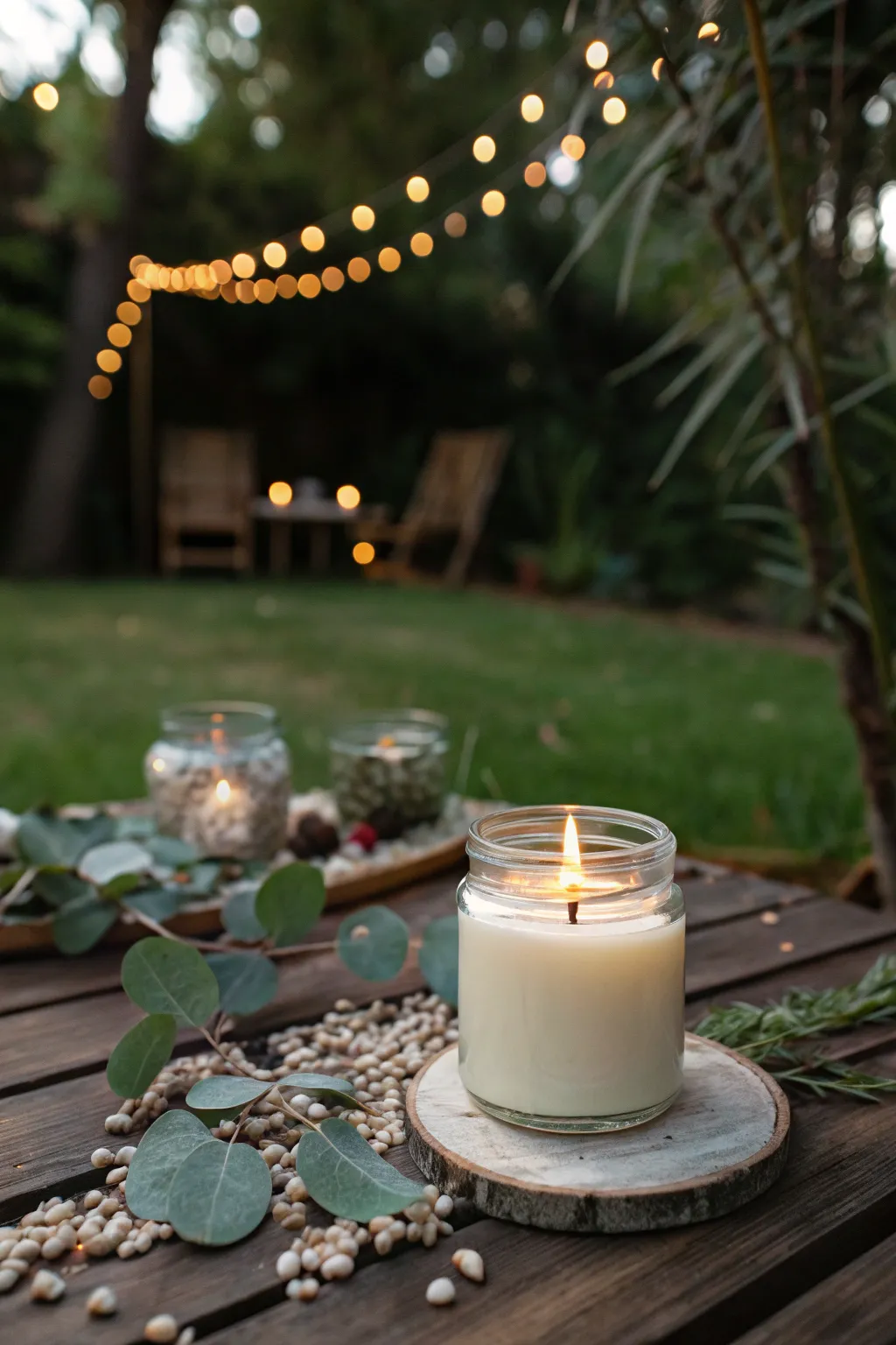 Ignite romance in your garden with a serene candlelit escape.