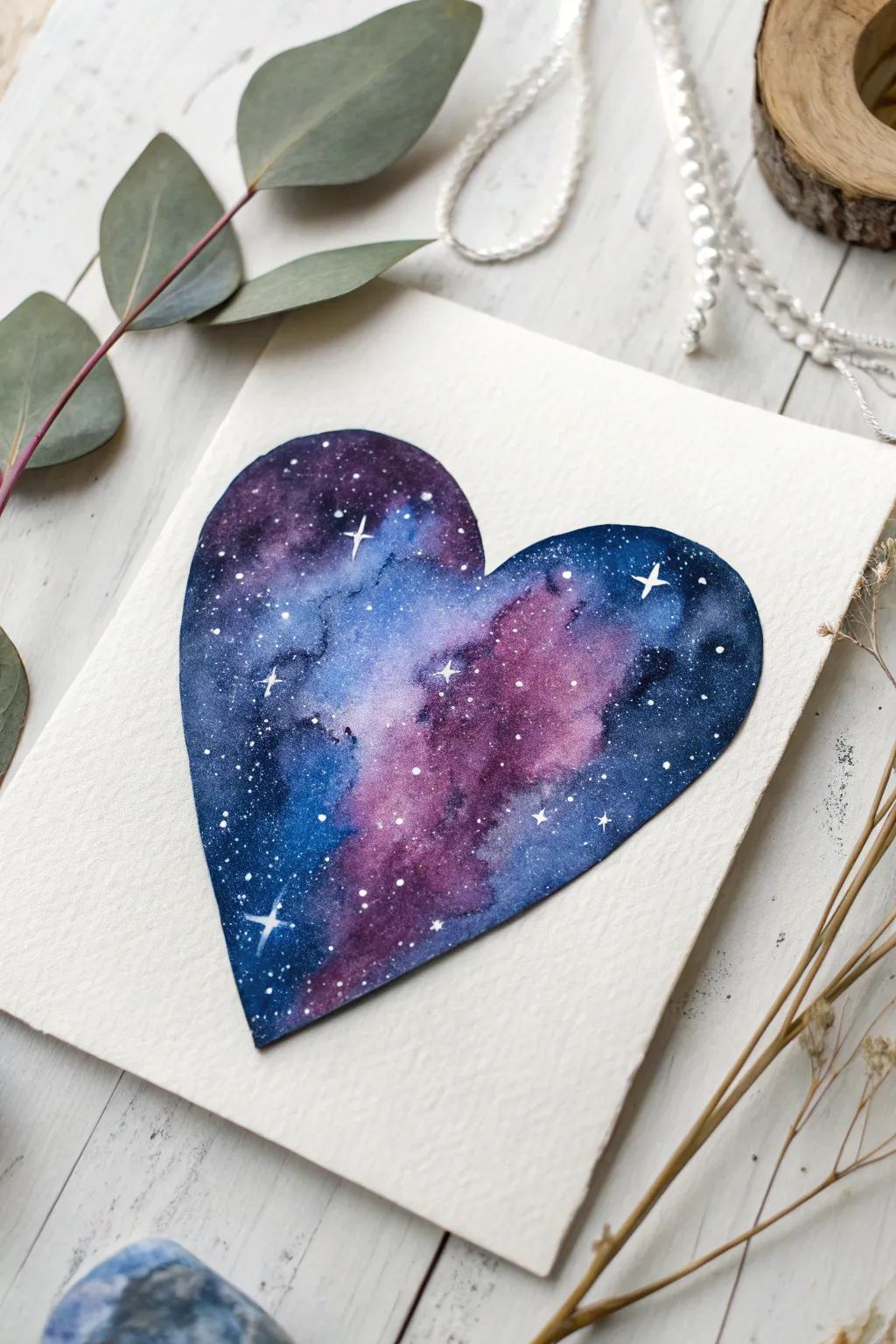 Discover the cosmic beauty of watercolor with this galaxy-inspired heart, perfect for a unique Valentine's Day touch!