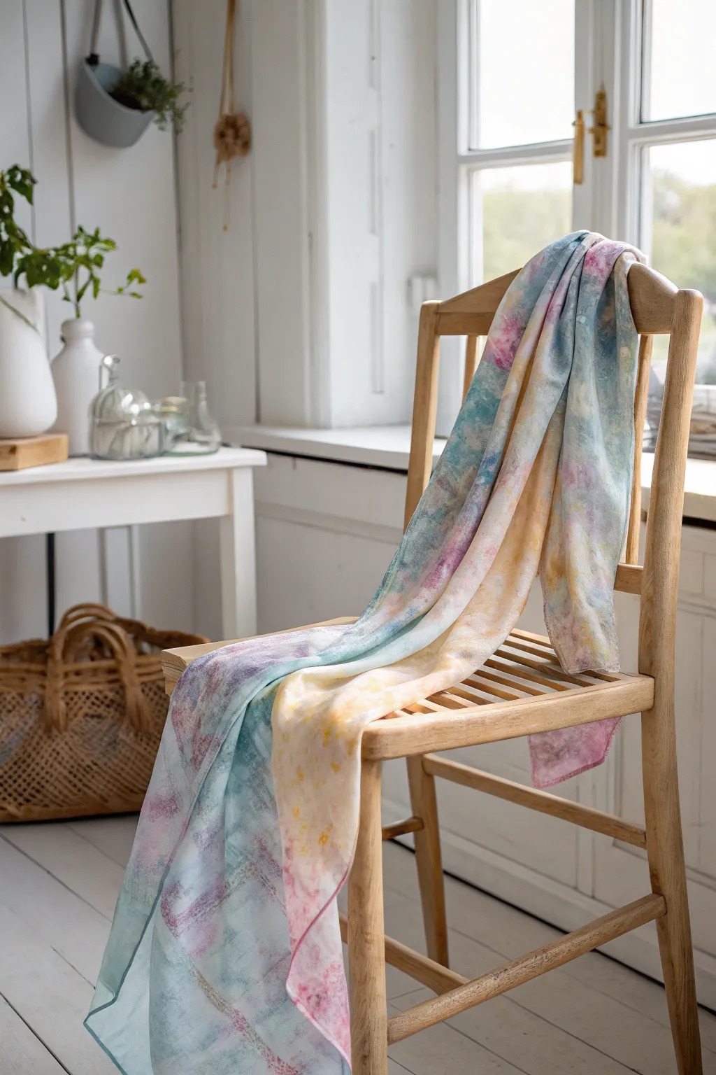 Elevate your style with a touch of handmade elegance: watercolor silk scarves for a chic and colorful look.