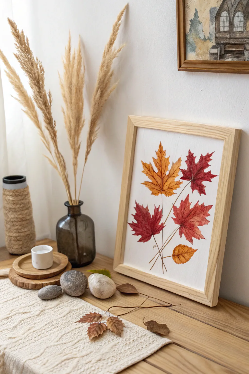 Capture the essence of fall with this exquisite watercolor masterpiece, bringing nature's seasonal splendor into your home.