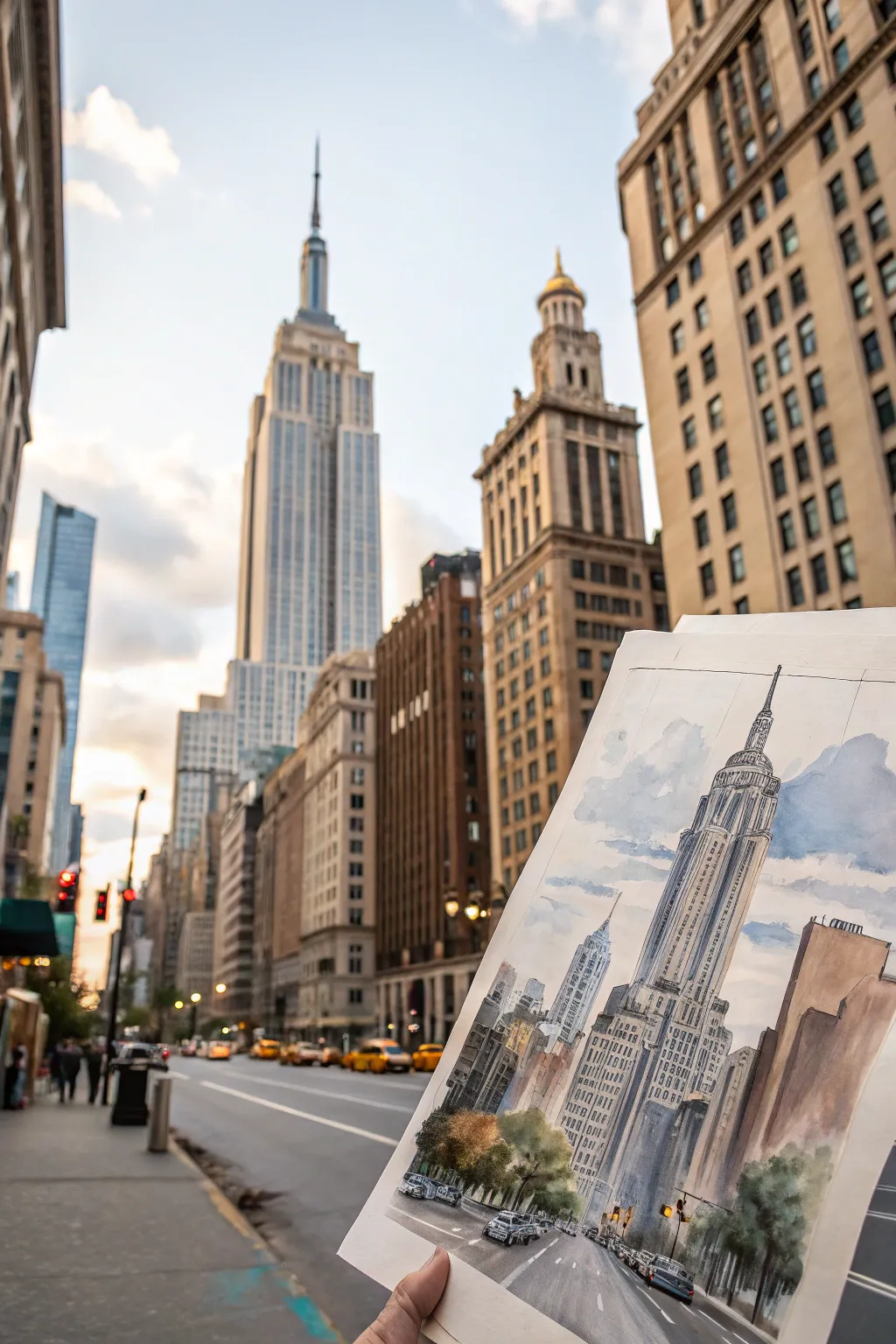 Bring the city's vibrant energy to life with minimalist watercolor art.