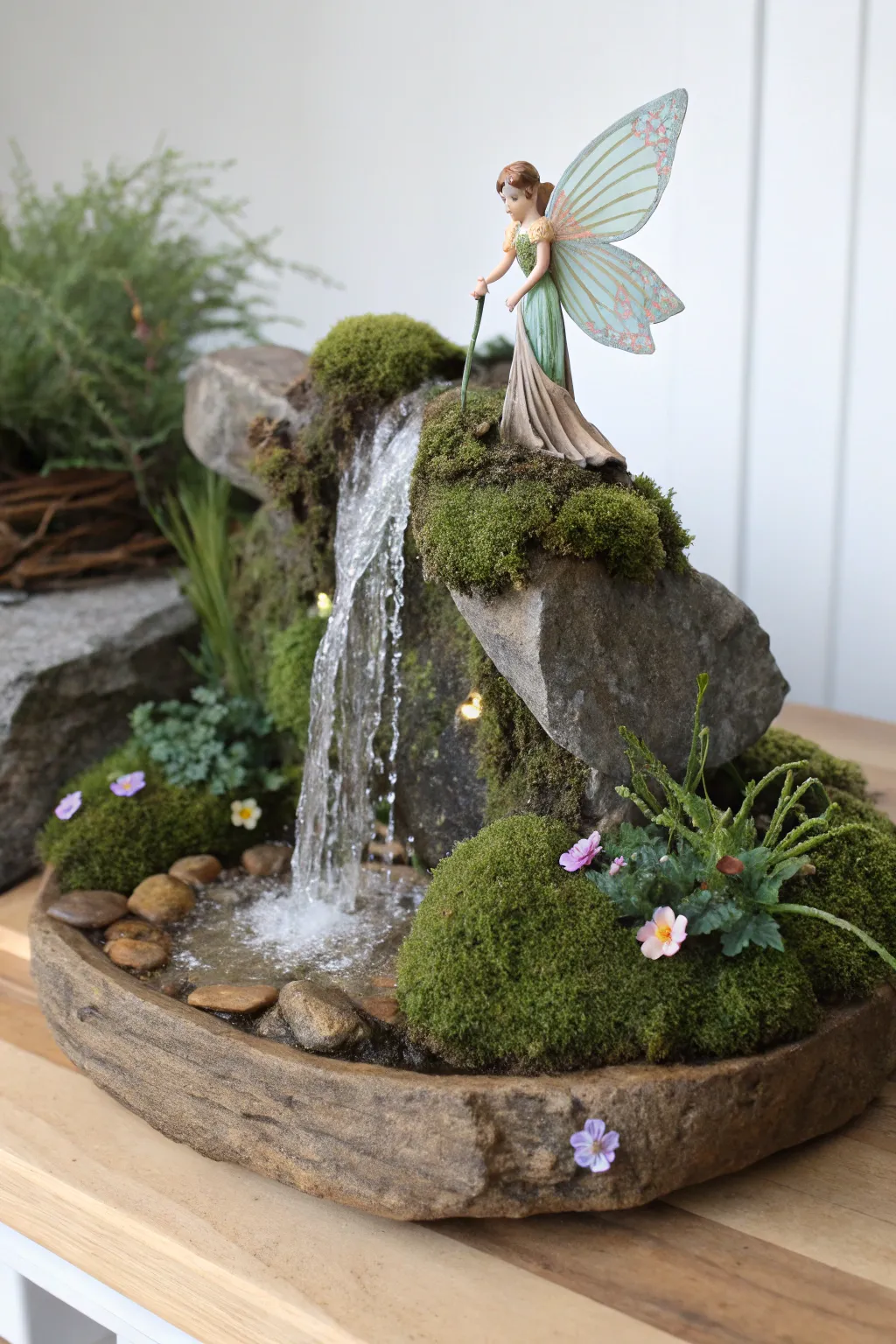 Whimsical Elegance: A Fairy's Haven by the Waterfall