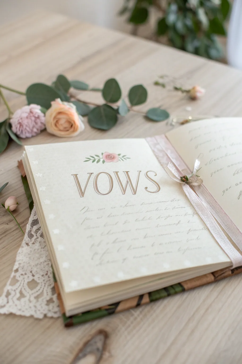 Capture the heartfelt essence of your special day with beautifully crafted vow pages. 🌿✨ #WeddingMemories #ScrapbookInspiration