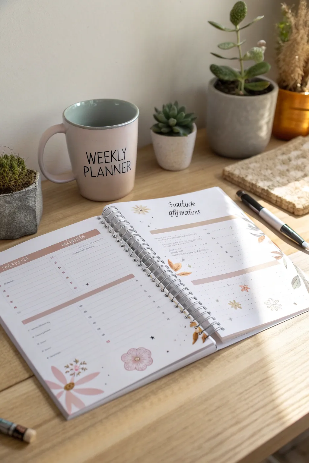 Create mindful moments with a planner that inspires simplicity and positivity.