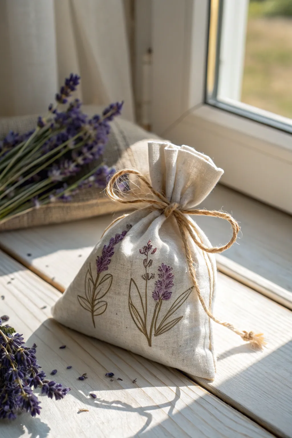 Keep nature's charm close and bugs away with this elegant lavender sachet.