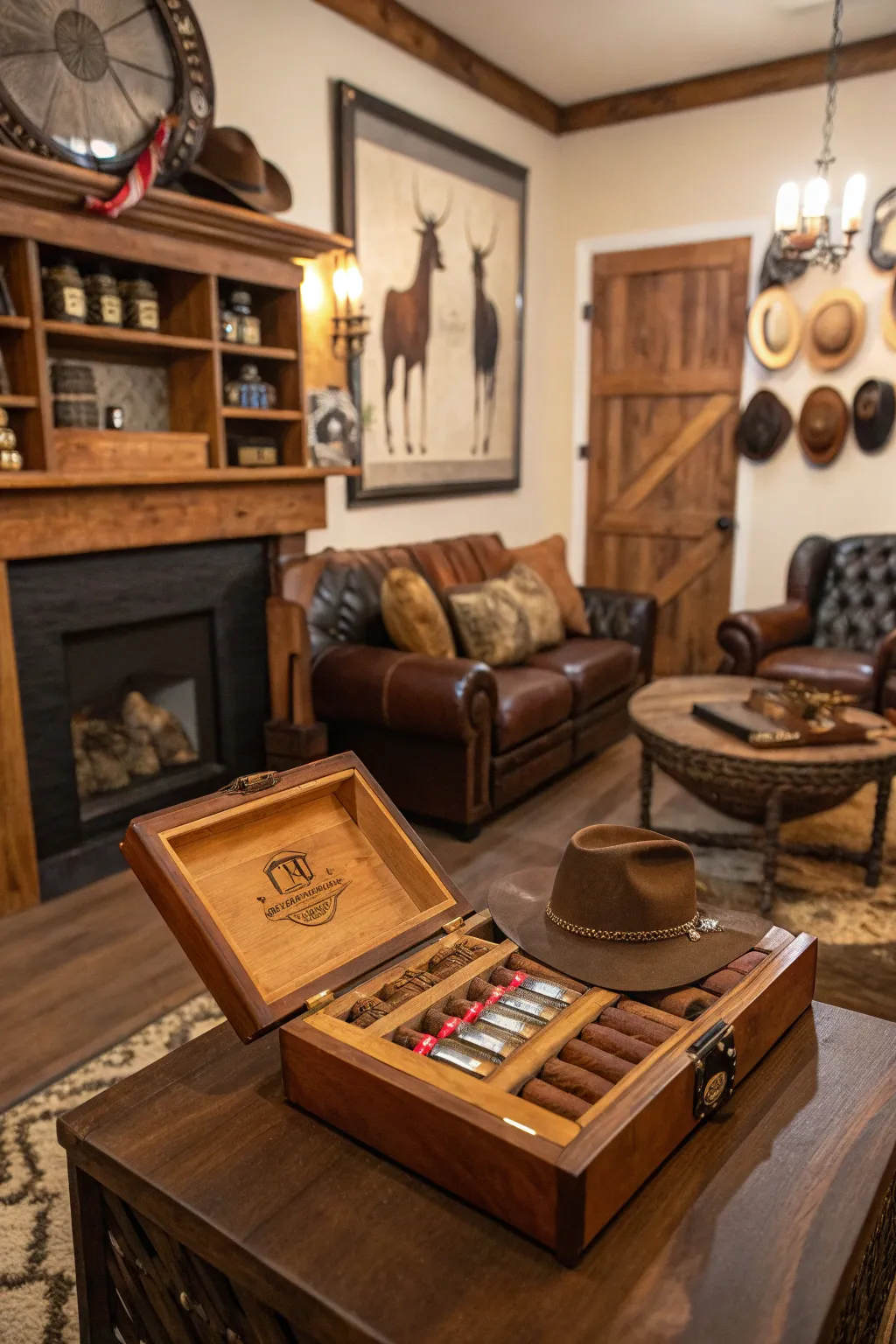 A cigar and bourbon lounge adds a sophisticated touch.