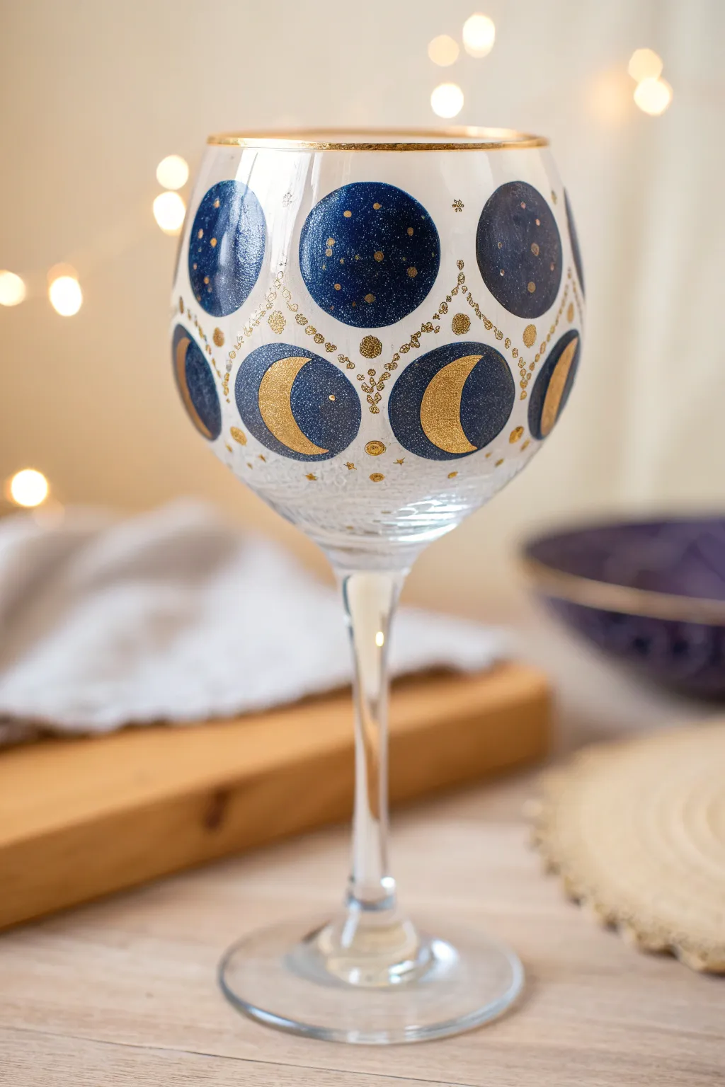 Sip in celestial style with moon phase magic 🌙🍷 #MysticalMoons #WineArt