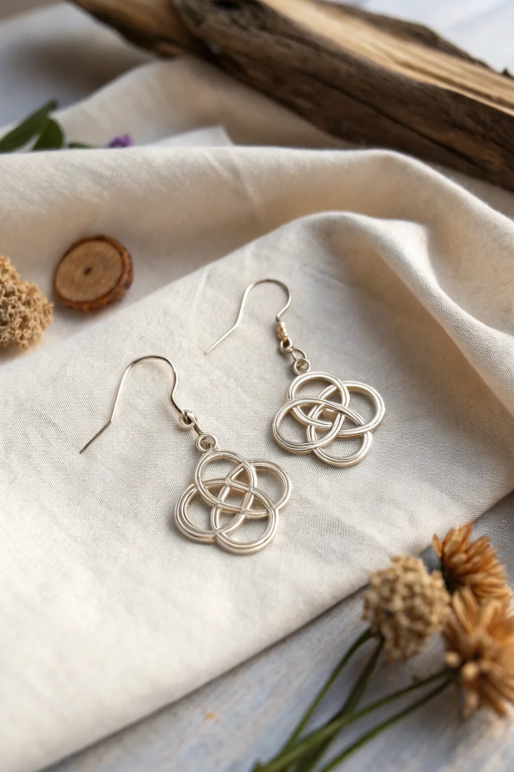 Embrace elegance with these stunning Celtic knot wire earrings, where simplicity meets intricate design.